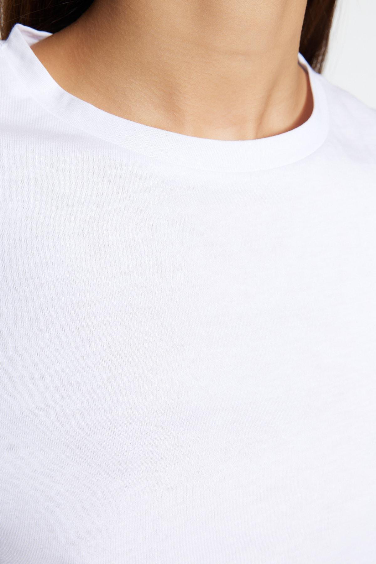 White Crew Neck T-Shirt, , large image number 3