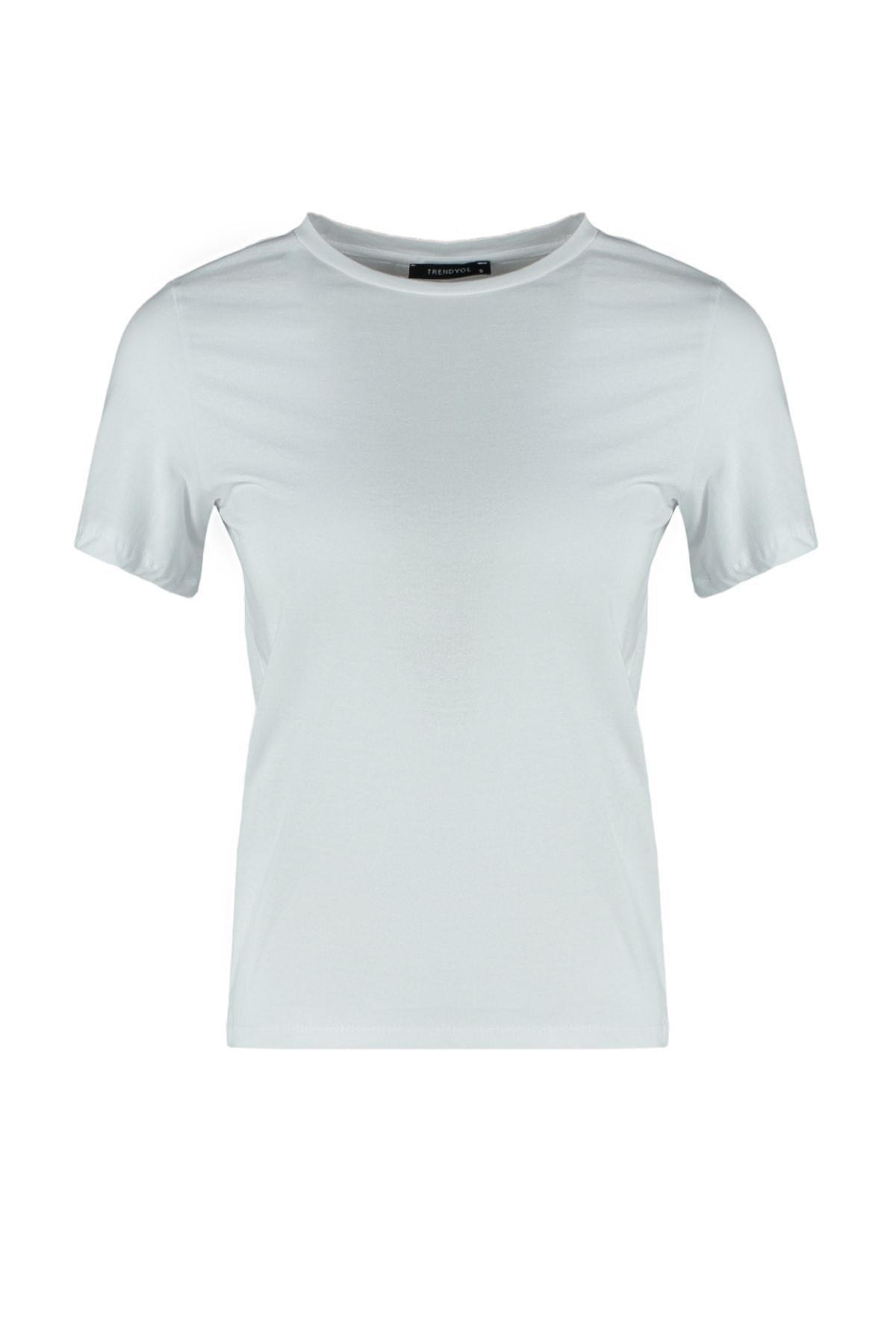 White Crew Neck T-Shirt, , large image number 5