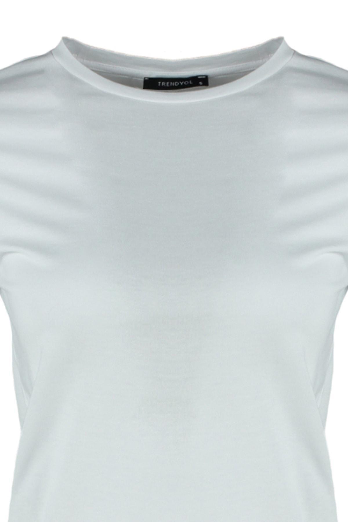 White Crew Neck T-Shirt, , large image number 6