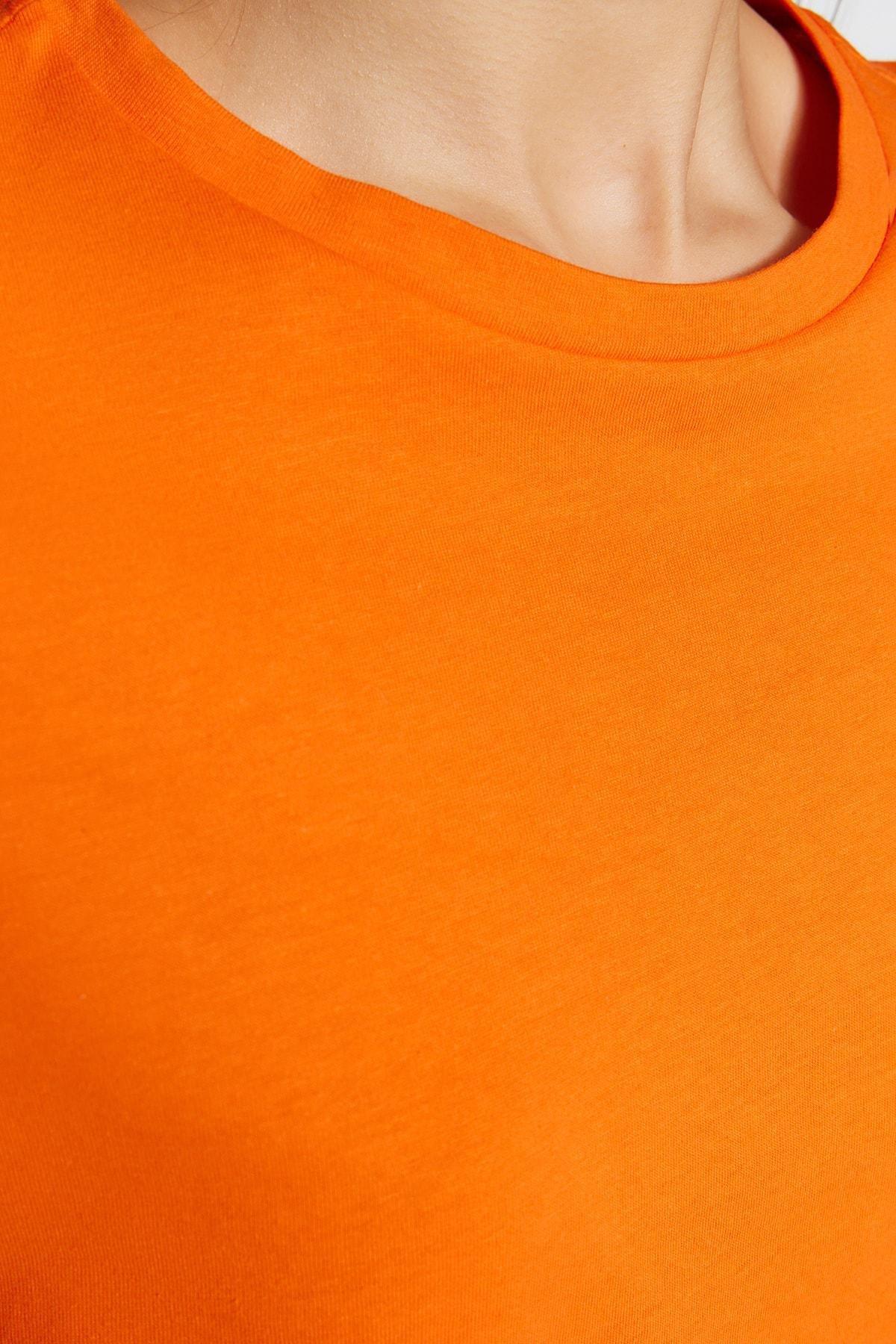 Orange Crew Neck T-Shirt, , large image number 3
