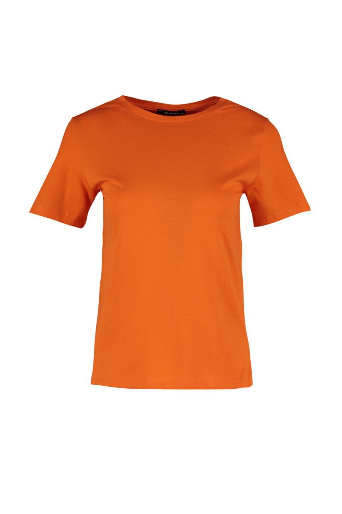 Orange Crew Neck T-Shirt, , large image number 5