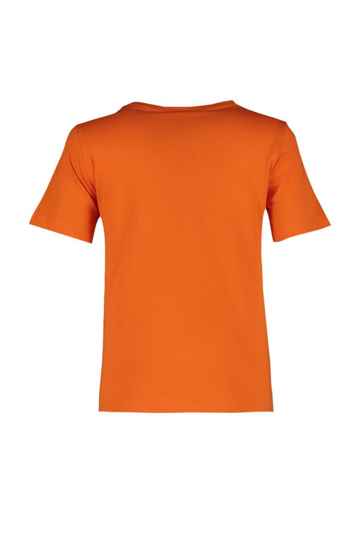 Orange Crew Neck T-Shirt, , large image number 7