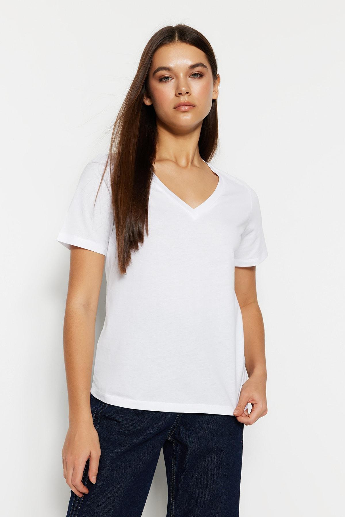 White Crew Neck T-Shirt, , large image number 0