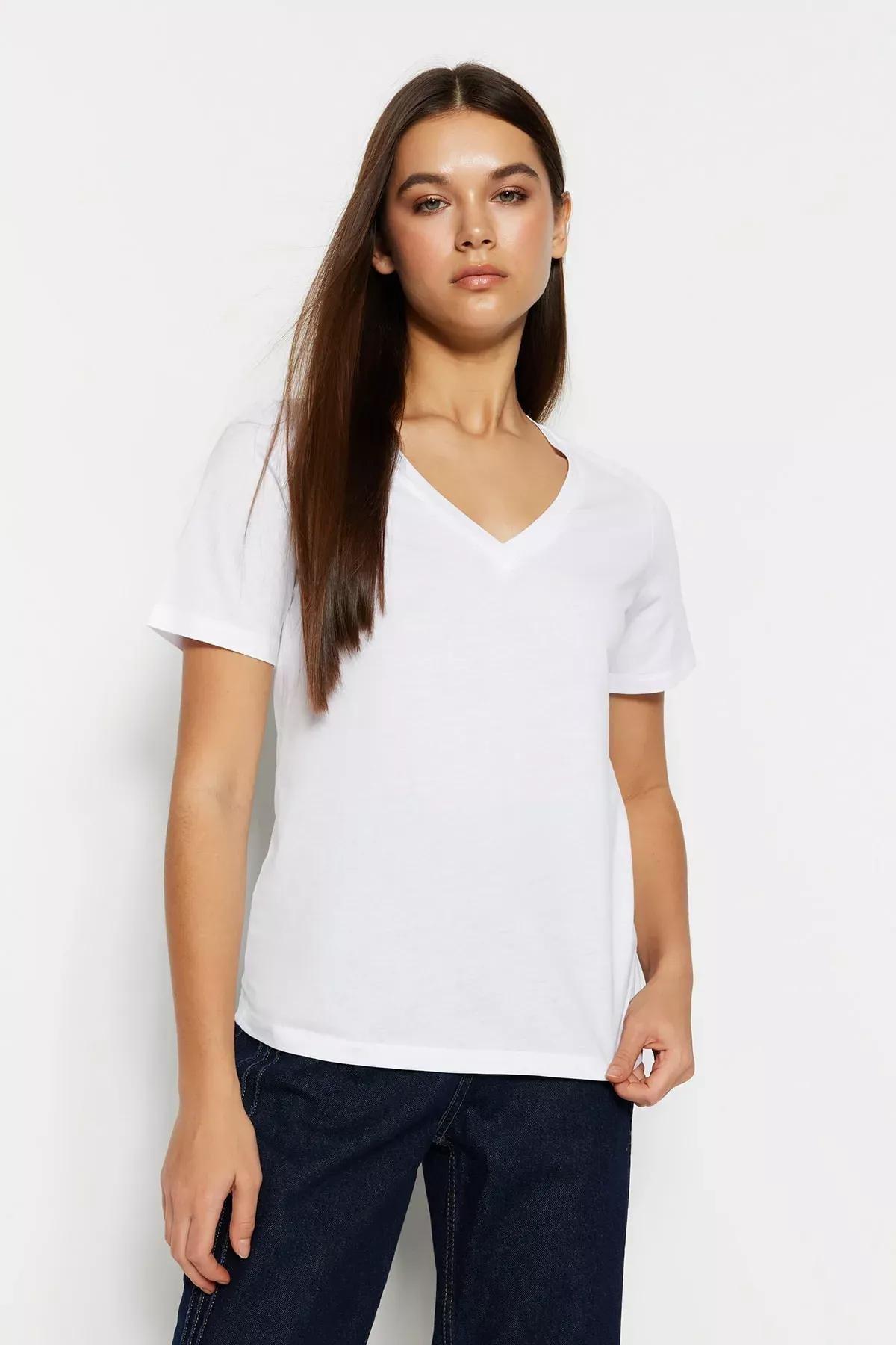 White Crew Neck T-Shirt, , large image number 0