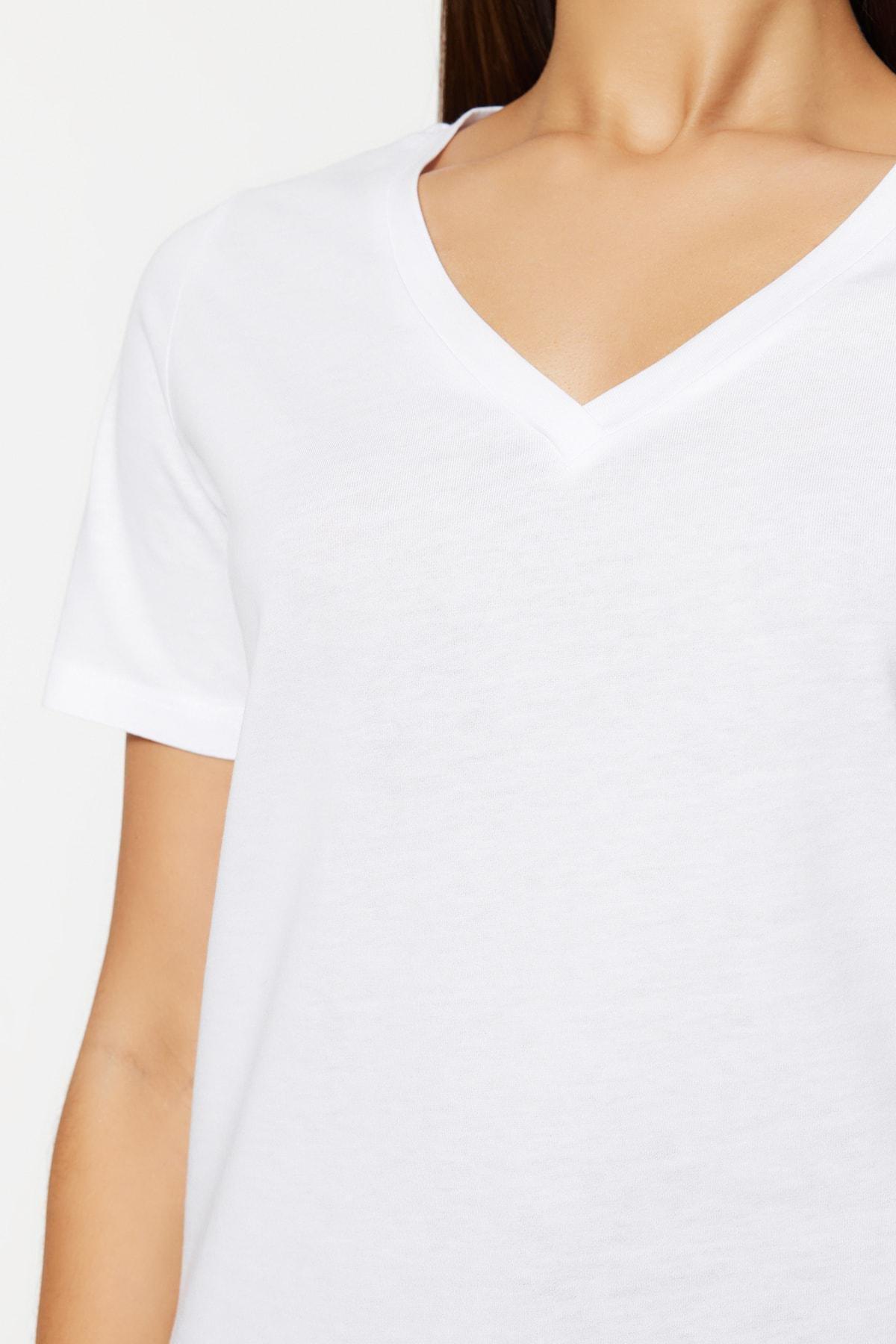 White Crew Neck T-Shirt, , large image number 2