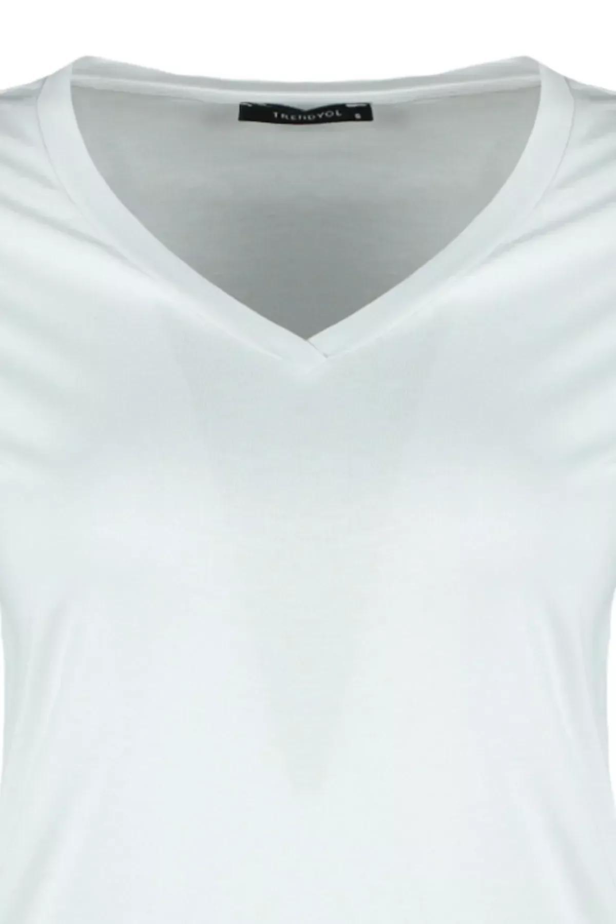 White Crew Neck T-Shirt, , large image number 5