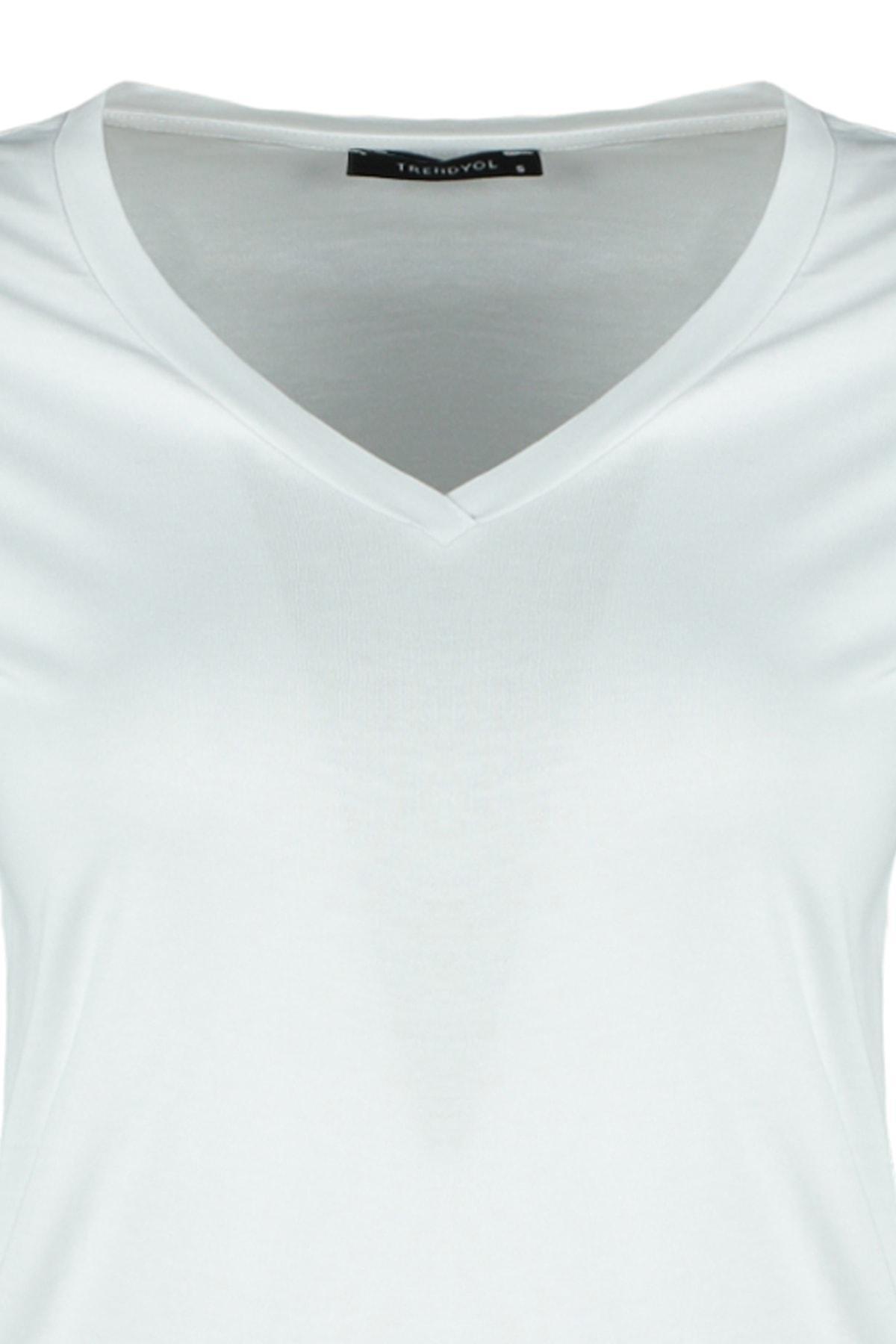 White Crew Neck T-Shirt, , large image number 6