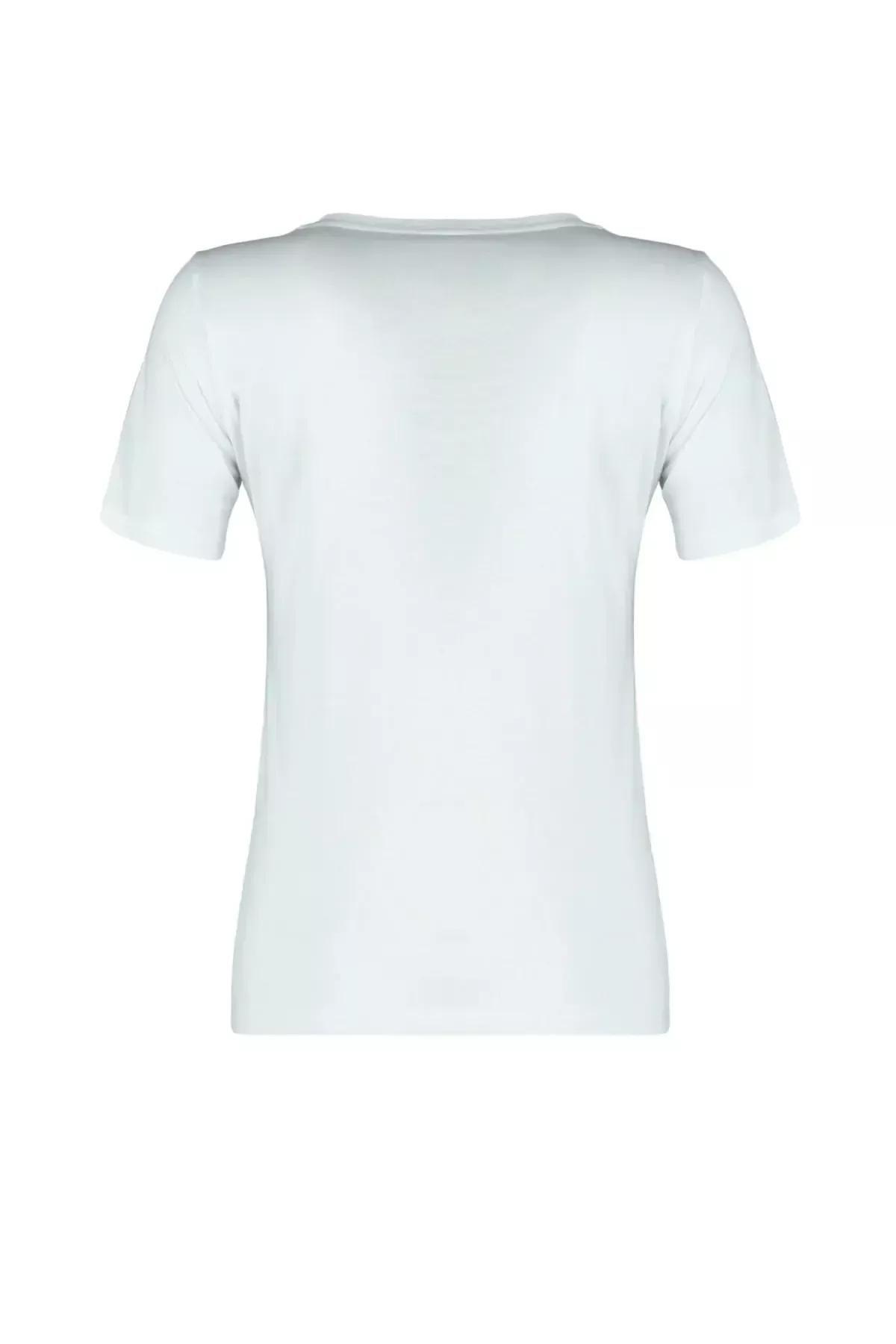 White Crew Neck T-Shirt, White, large image number 6