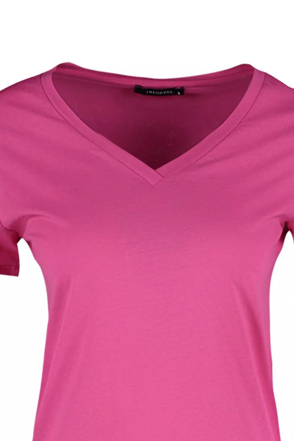 Pink V-Neck T-Shirt, , large image number 5