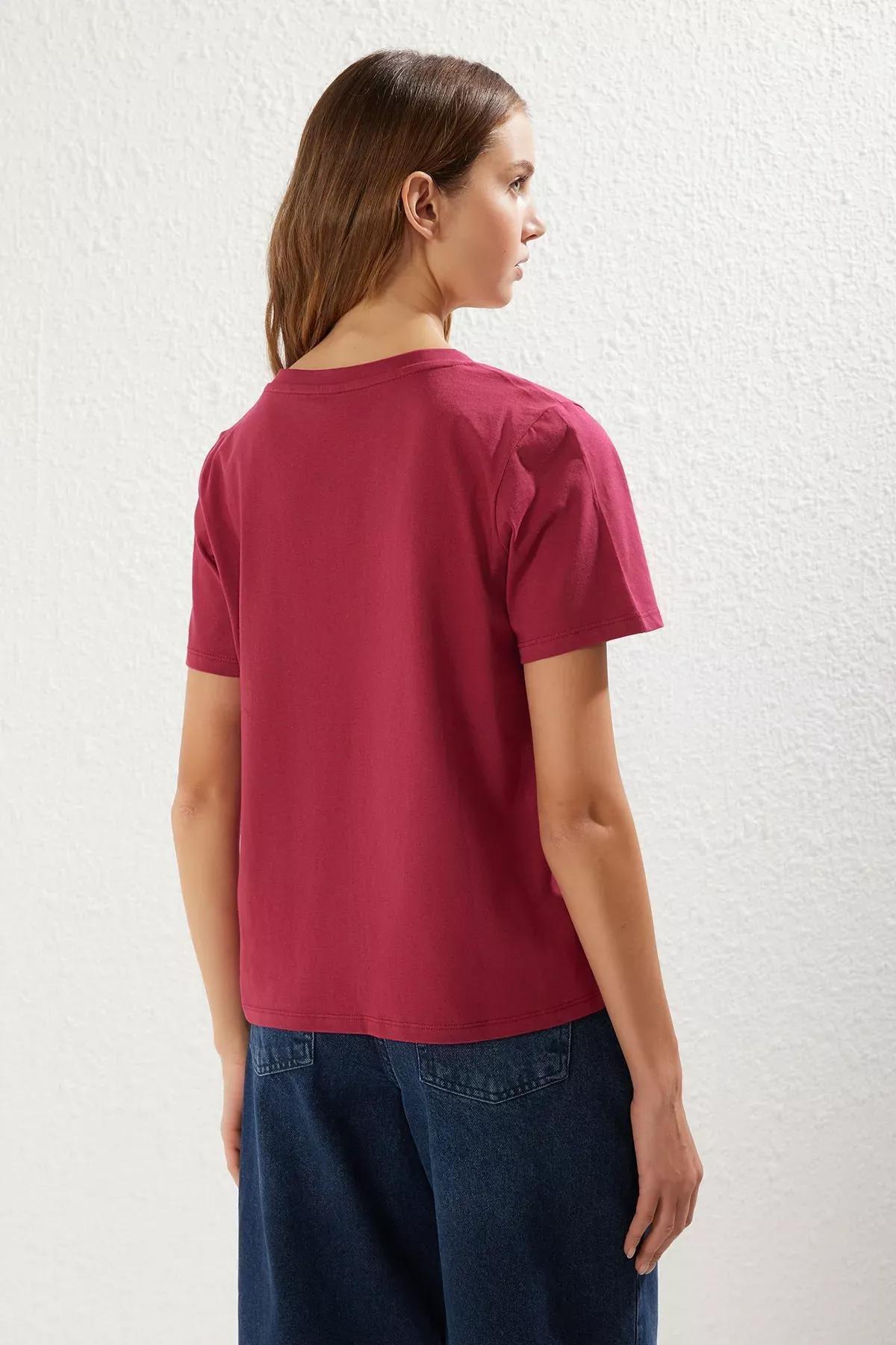 Red V-Neck T-Shirts, set of 2, C101_6483, large image number 5