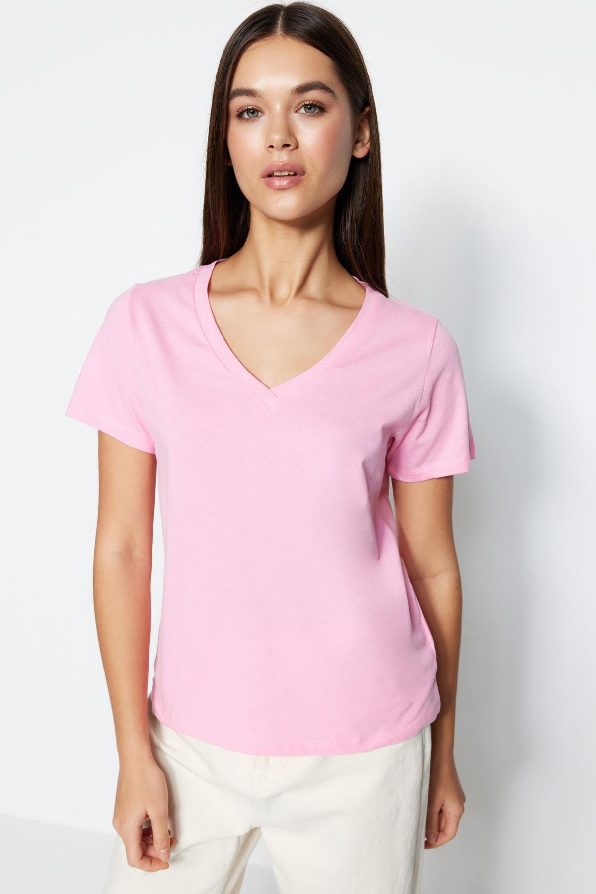 Multicolour V Neck Knitted T-Shirt, Set Of 2, , large image number 2