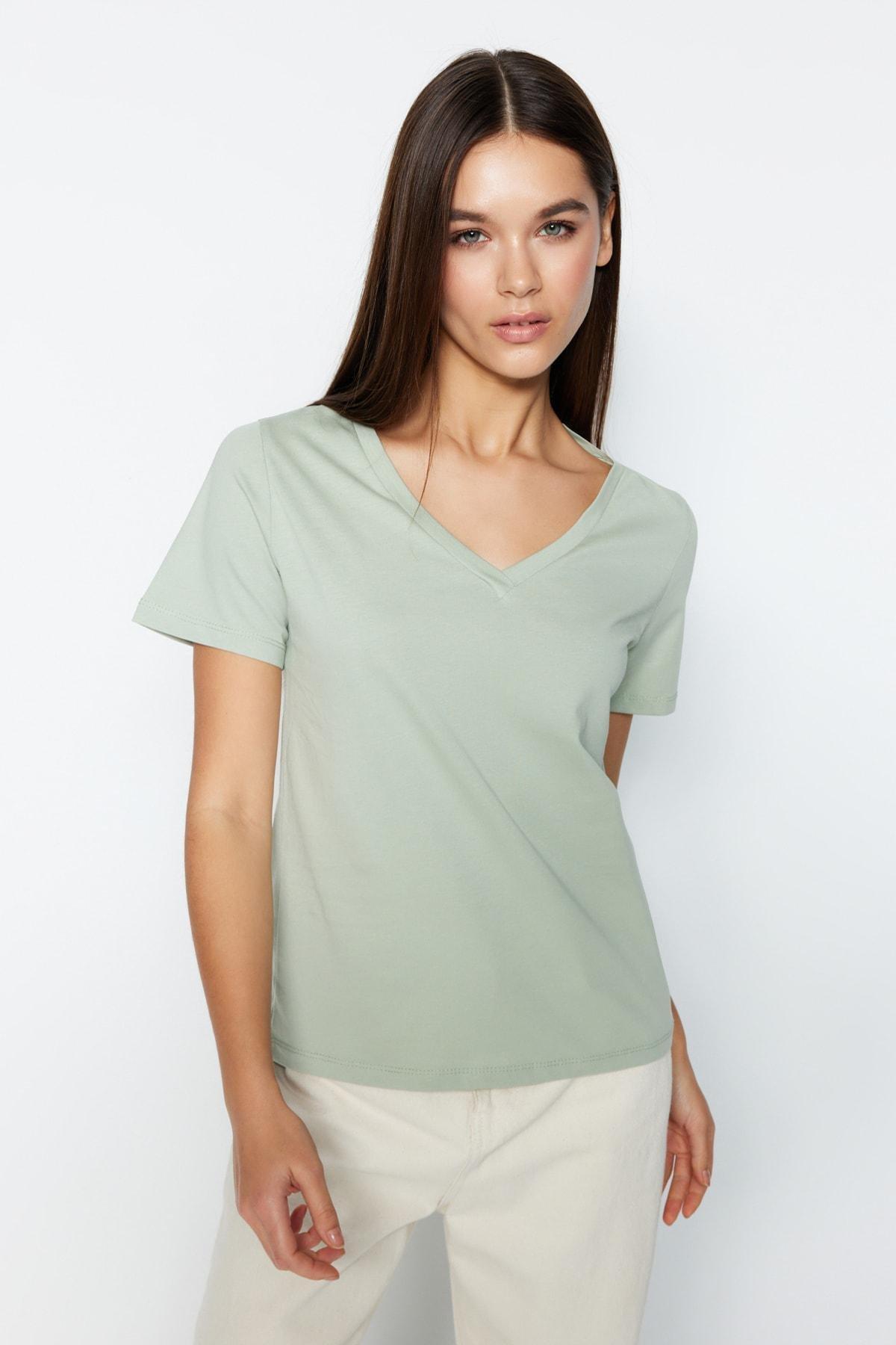Multicolour V Neck Knitted T-Shirt, Set Of 2, , large image number 3