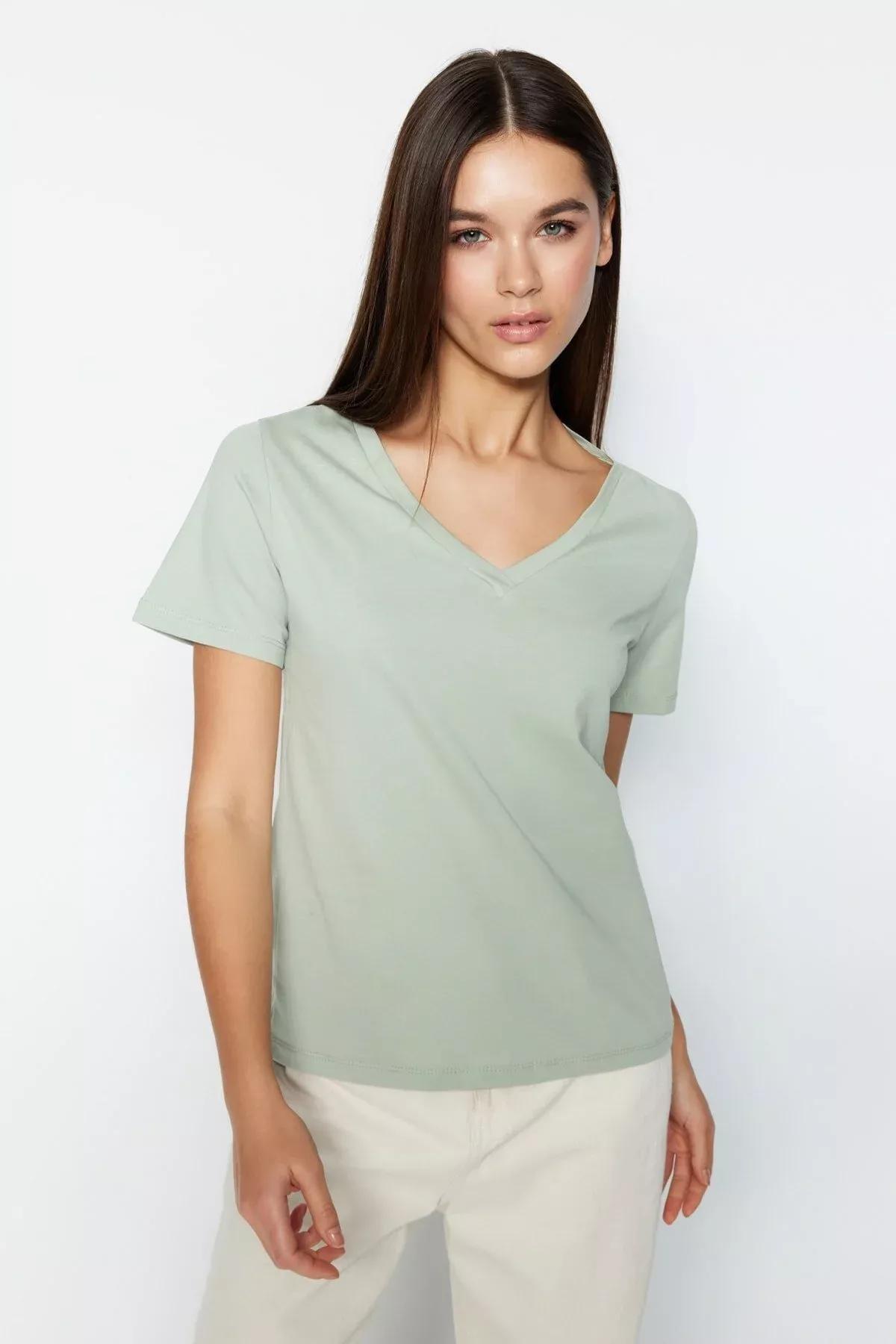 Multicolour V Neck Knitted T-Shirt, Set Of 2, Pink, large image number 3