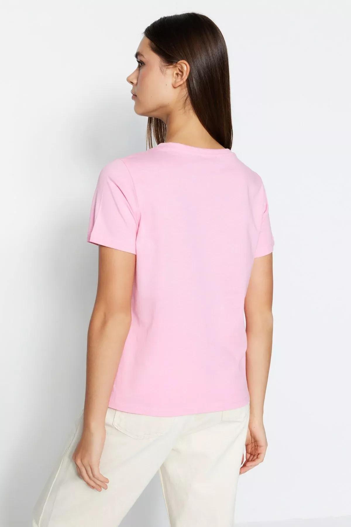 Multicolour V Neck Knitted T-Shirt, Set Of 2, Pink, large image number 5