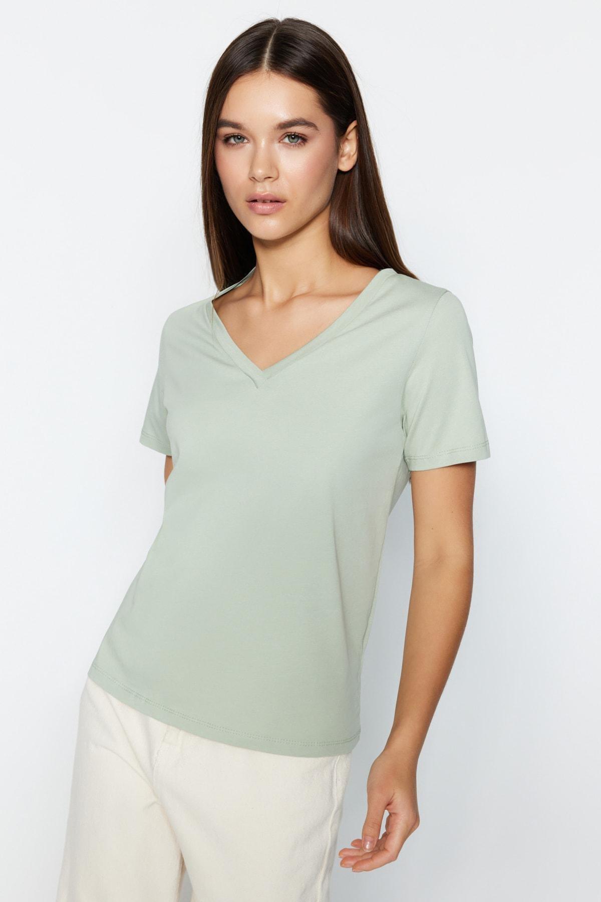 Multicolour V Neck Knitted T-Shirt, Set Of 2, , large image number 6
