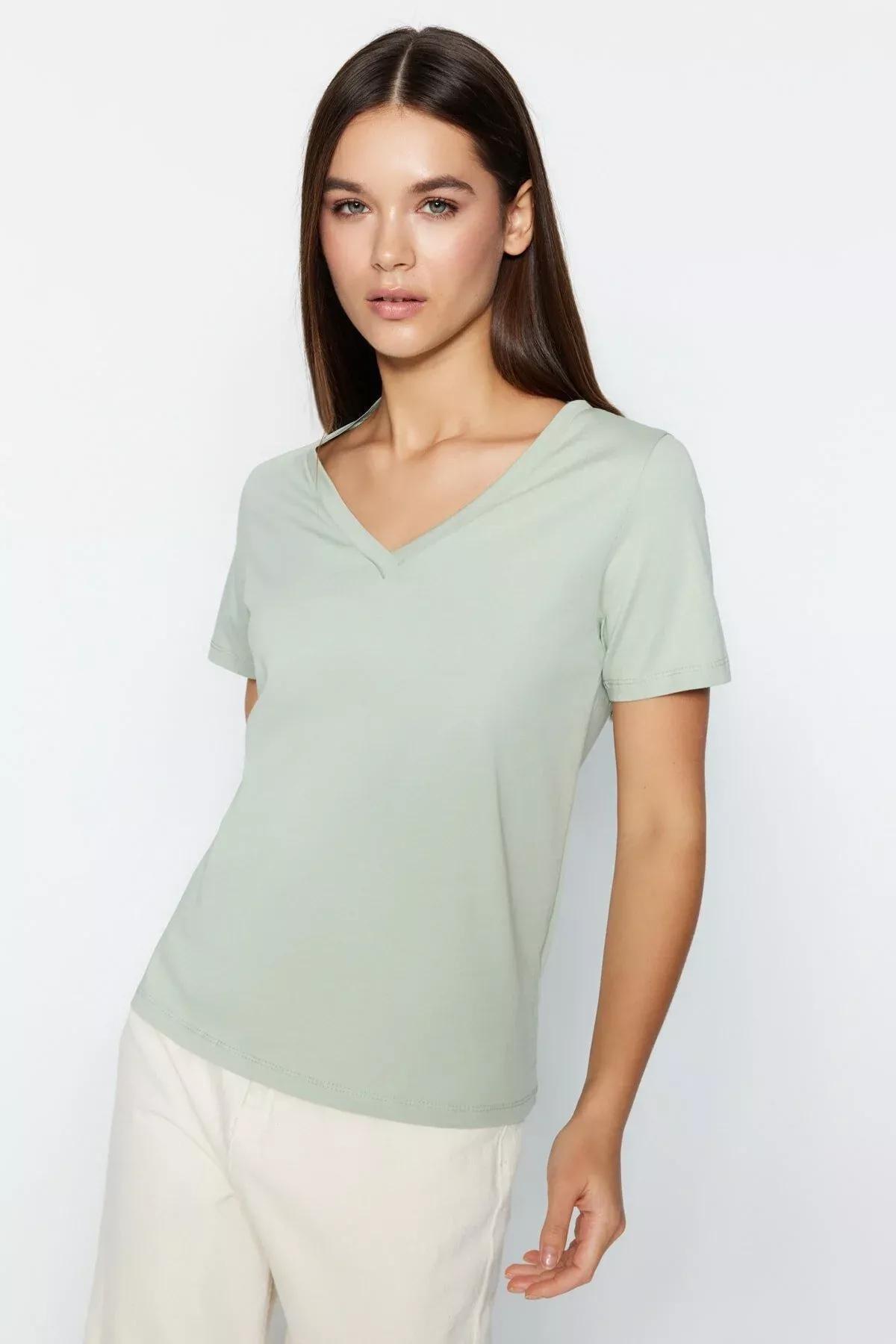 Multicolour V Neck Knitted T-Shirt, Set Of 2, Pink, large image number 6