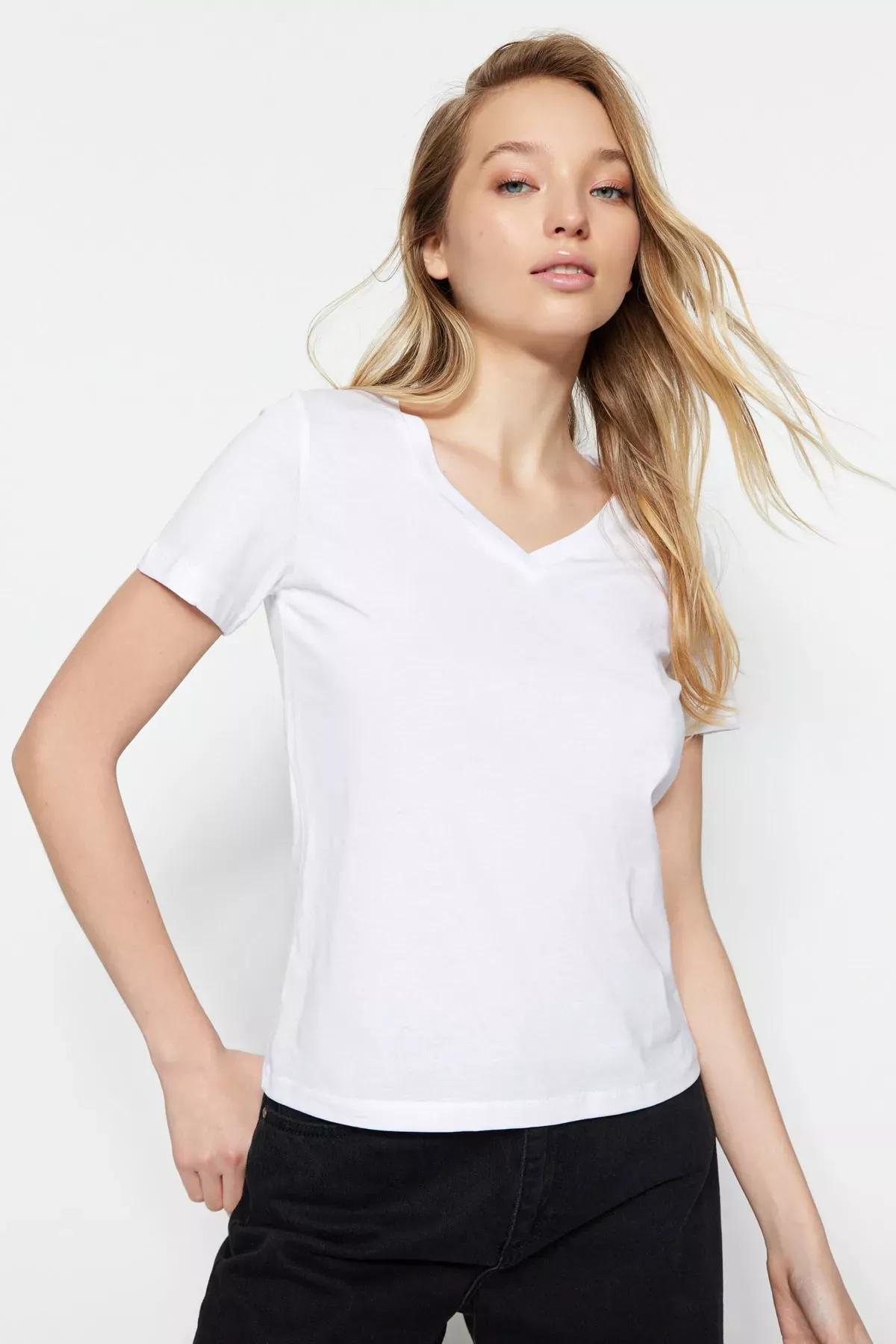 Black V-Neck T-Shirt, Set Of 2, , large image number 1