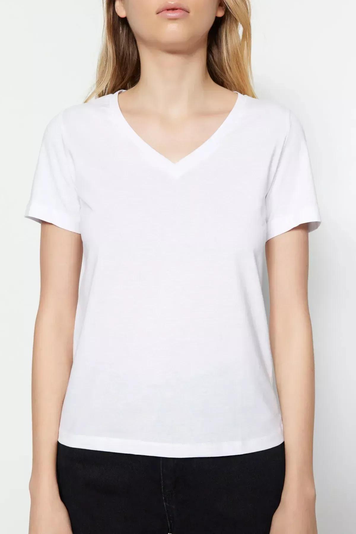 Black V-Neck T-Shirt, Set Of 2, , large image number 3