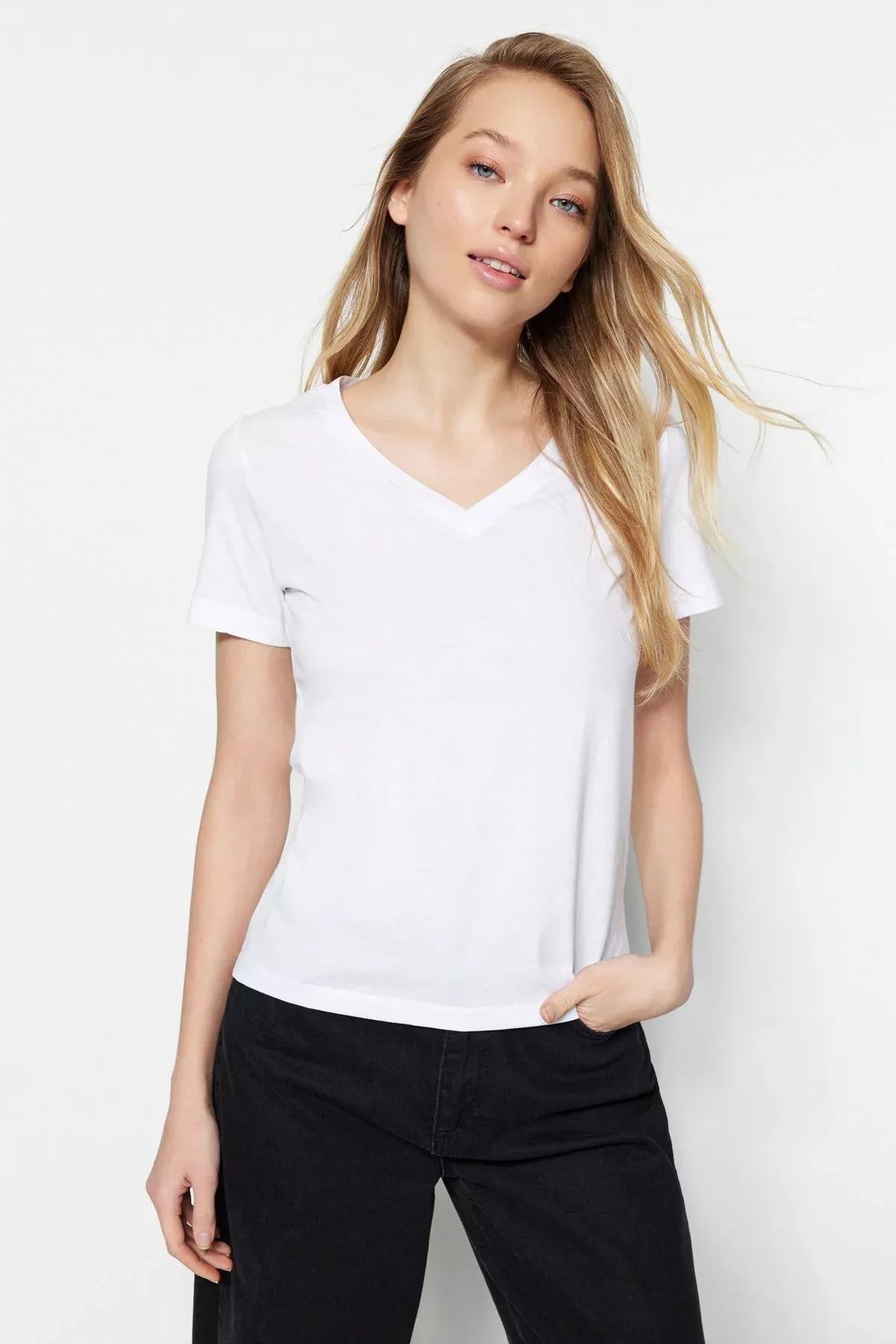 Black V-Neck T-Shirt, Set Of 2, , large image number 7