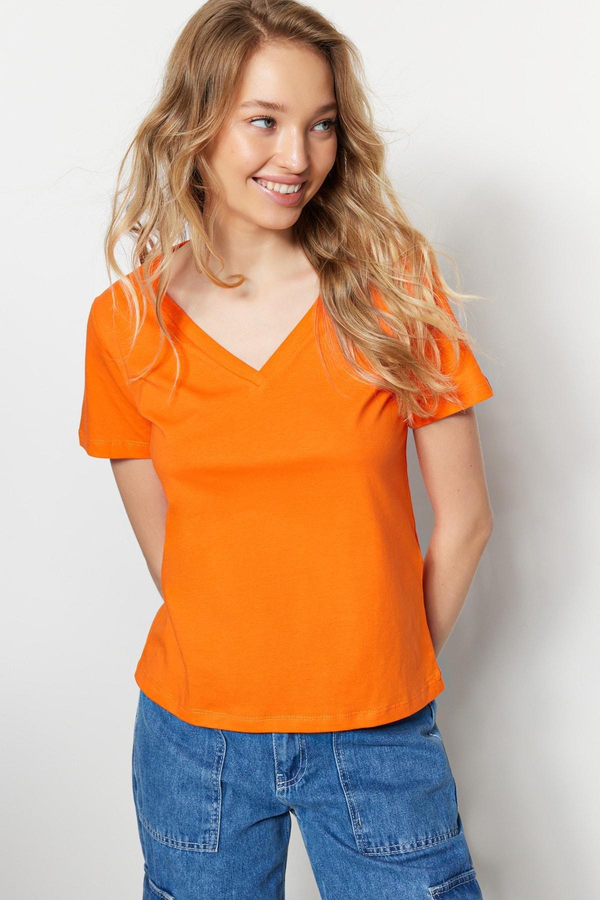 Multicolour V-Neck Knitted T-Shirt, Set Of 2, , large image number 3