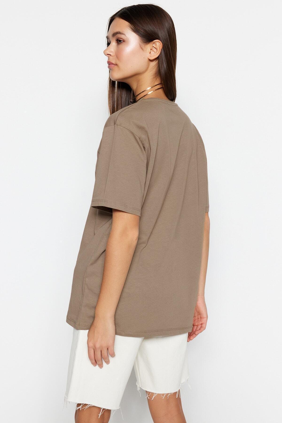 Beige Oversized T-Shirt, , large image number 3