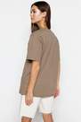 Trendyol - Beige Oversize T-Shirt