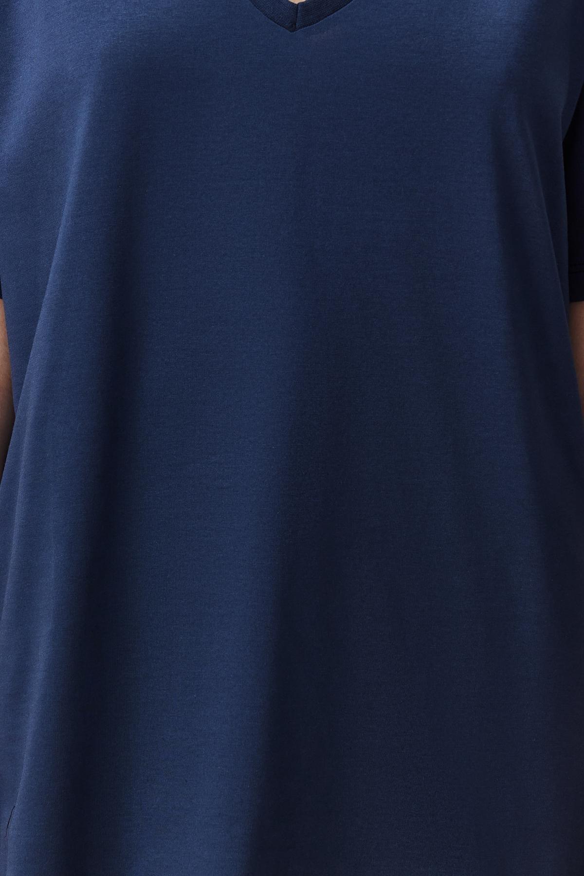 Navy V-Neck Boyfriend T-Shirt, , large image number 7