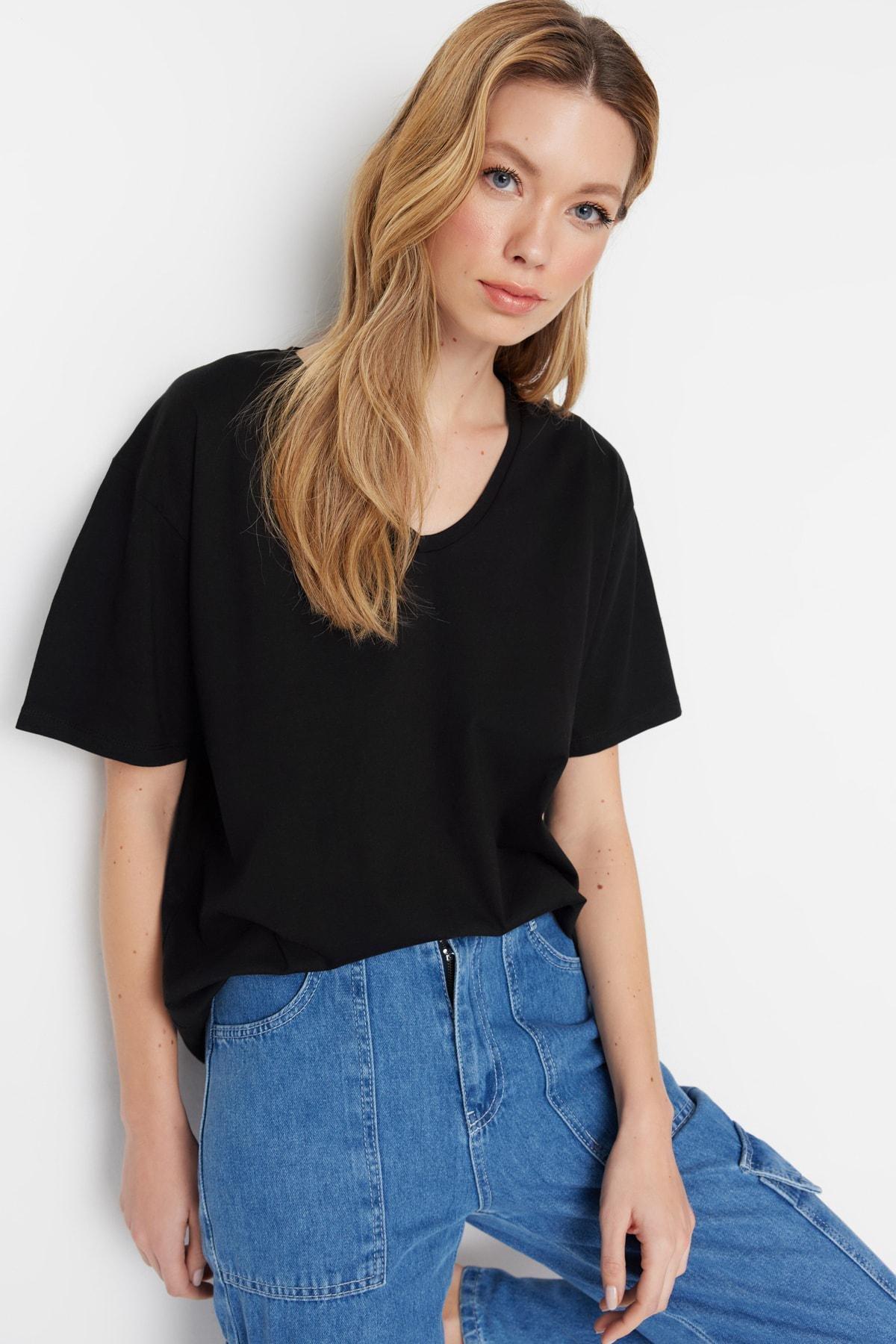 Black Oversized T-Shirt, , large image number 2