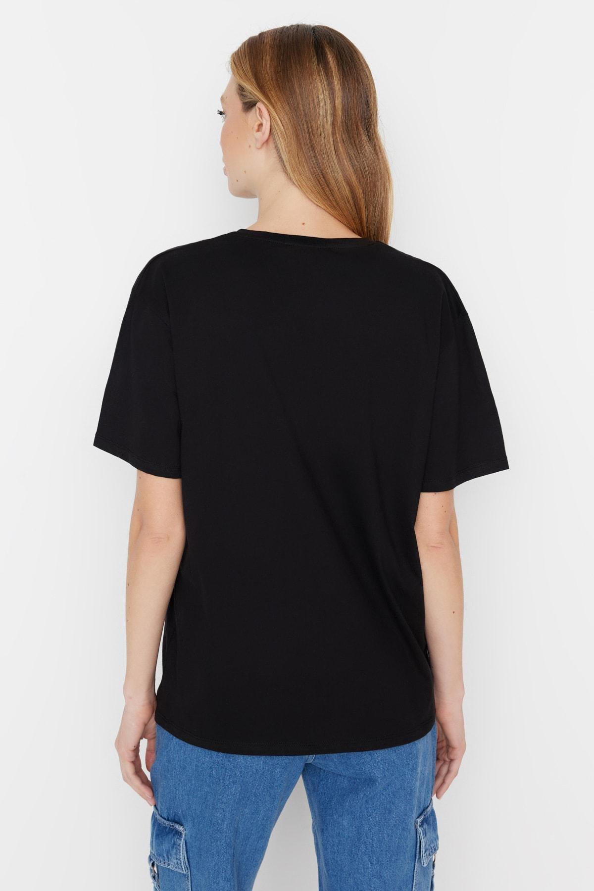 Black Oversized T-Shirt, , large image number 4