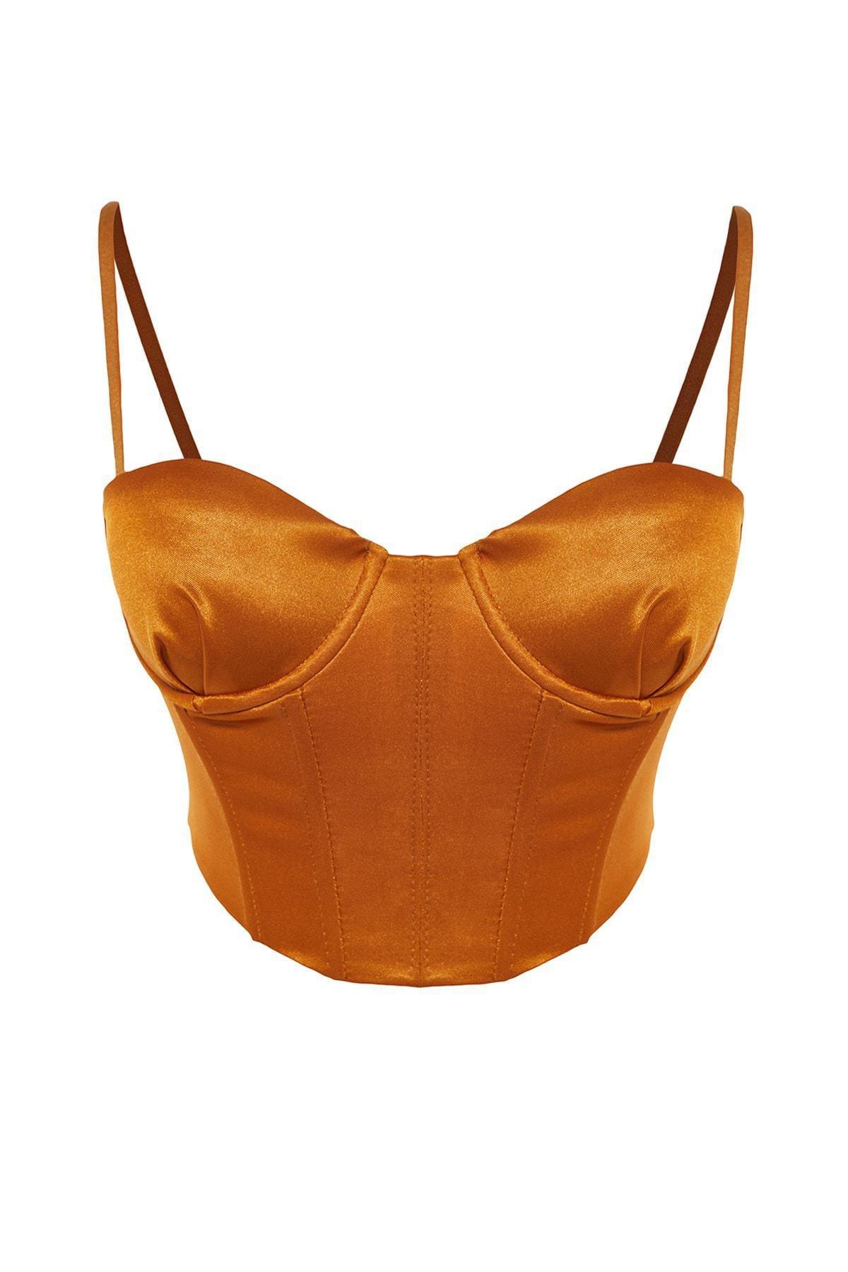 Brown Plain Crop Top, , large image number 5