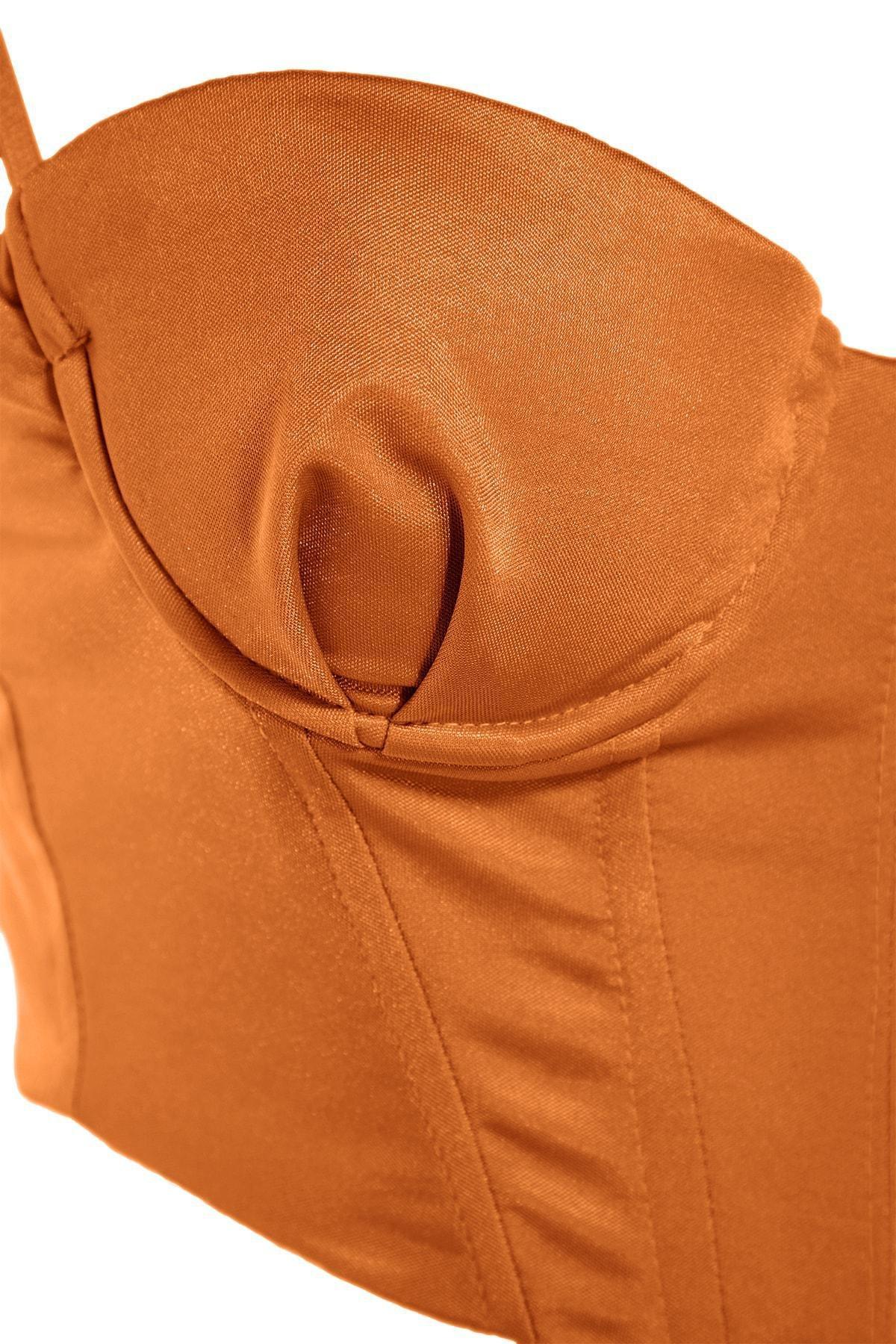 Brown Plain Crop Top, , large image number 6