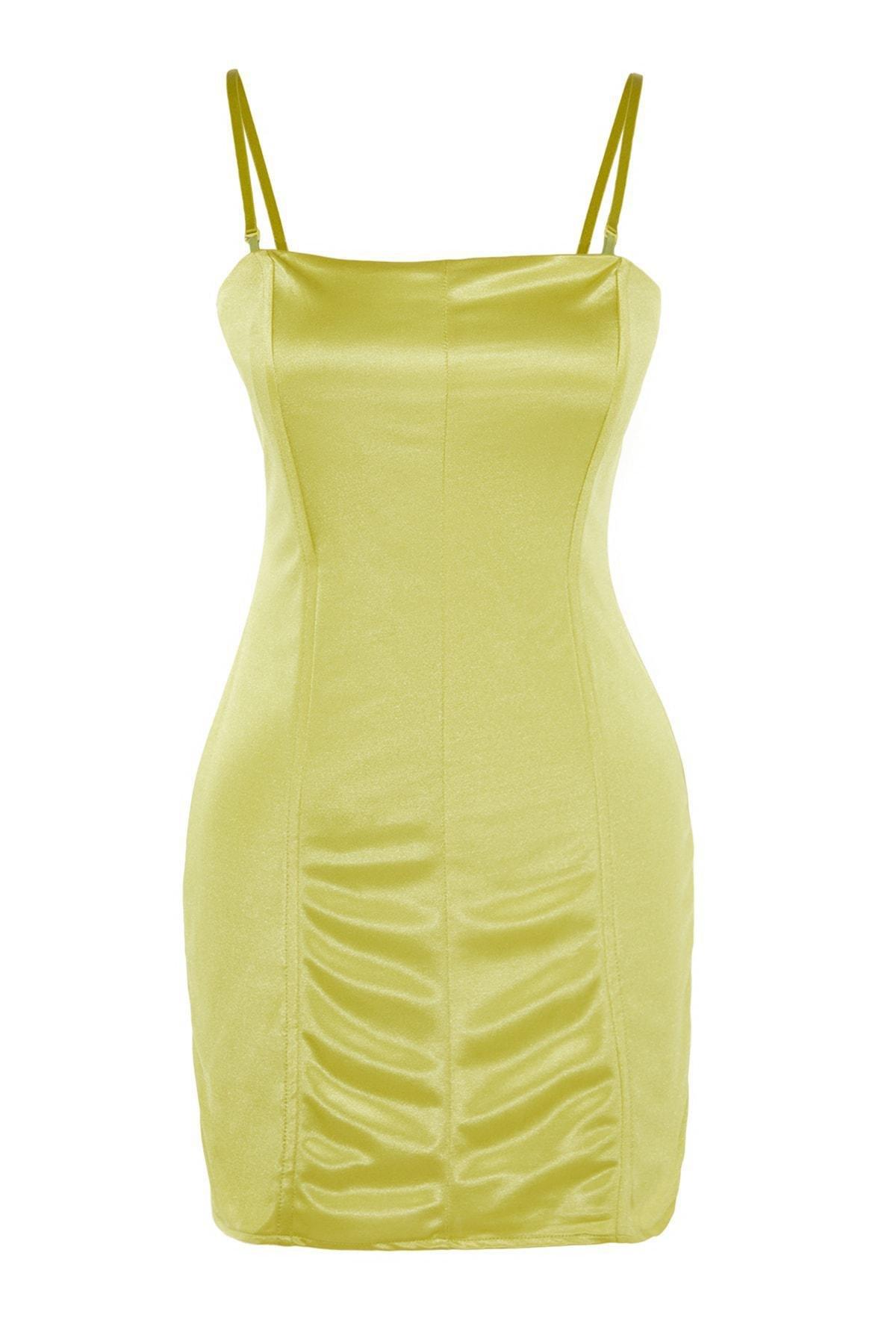 Green Satin Look Dress, , large image number 5