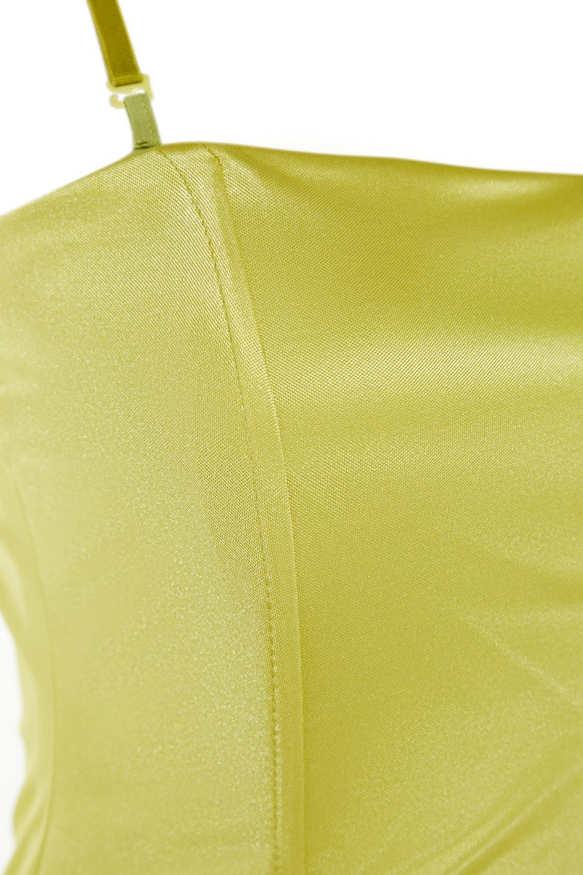 Green Satin Look Dress, , large image number 7