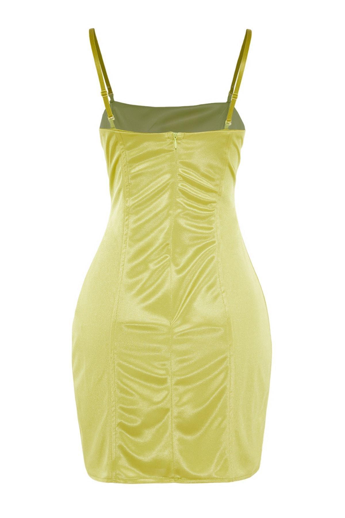 Green Satin Look Dress, , large image number 8