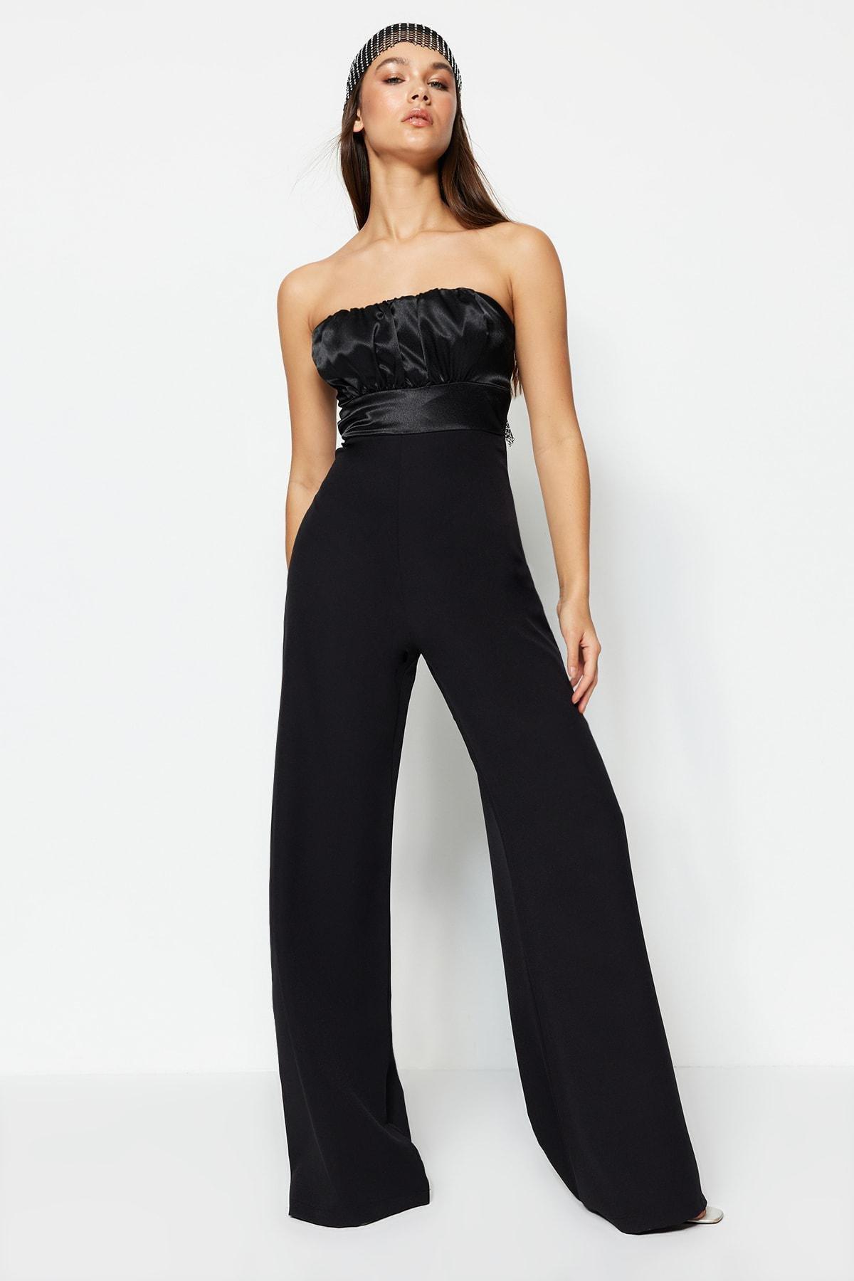 Trendyol - Black Back Detailed Jumpsuit