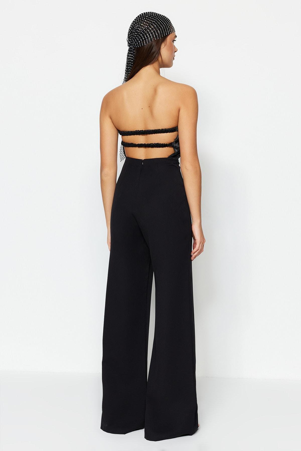 Trendyol - Black Back Detailed Jumpsuit