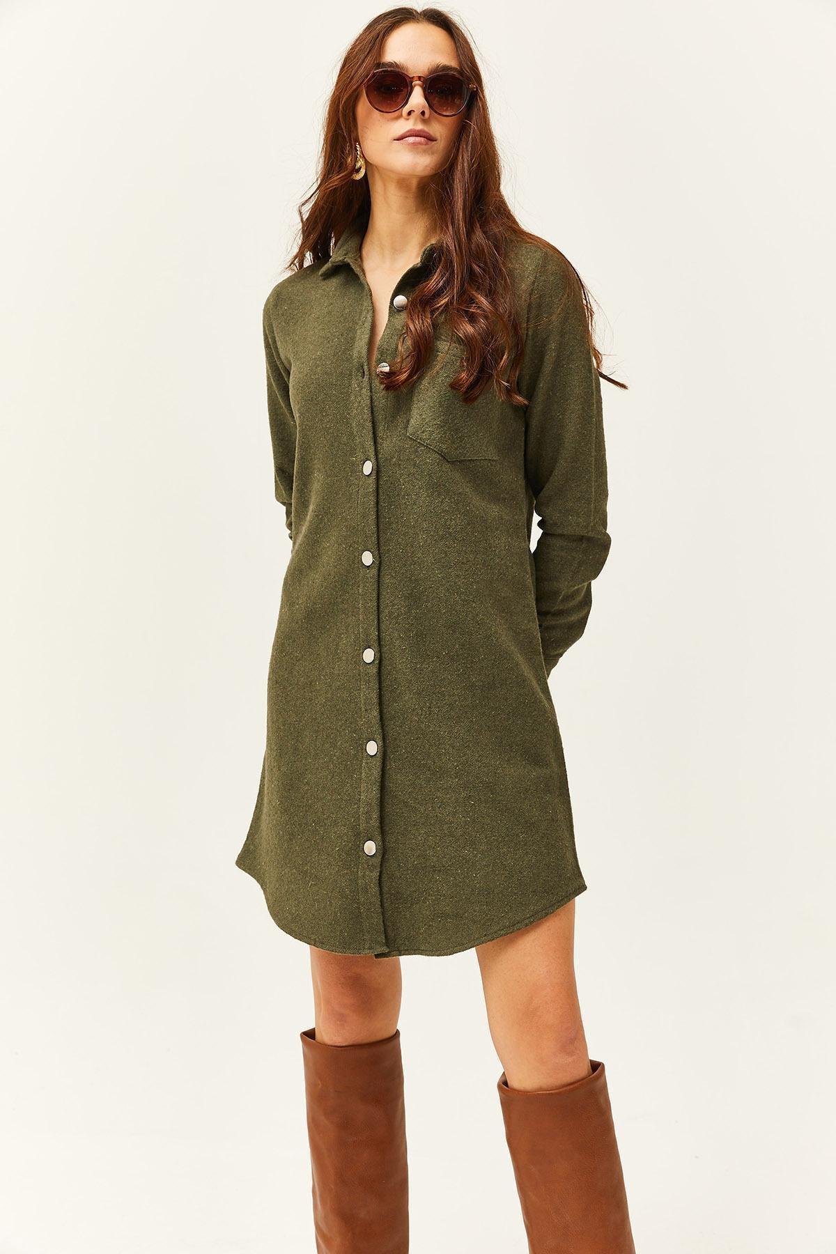 Khaki Cachet Shirt Dress, , large image number 0
