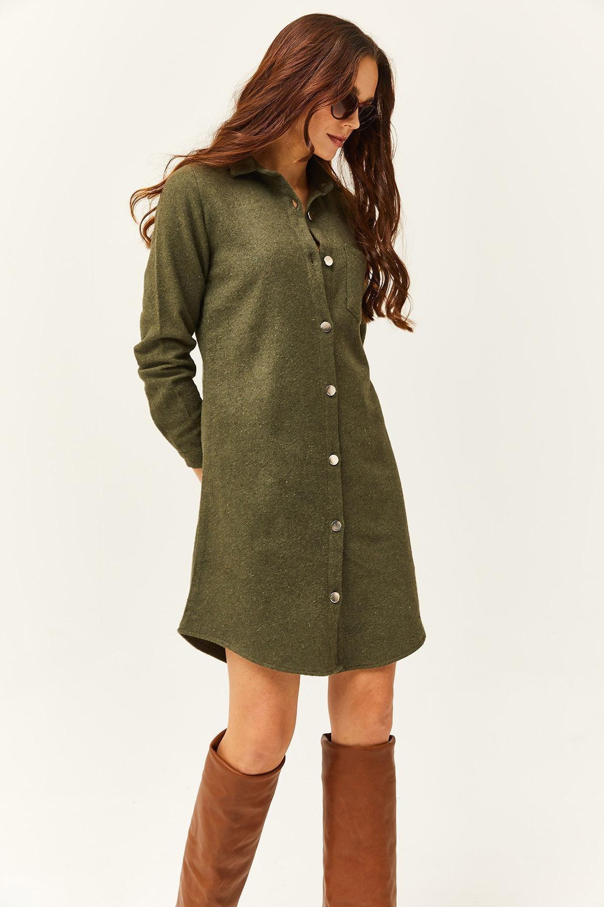 Khaki Cachet Shirt Dress, , large image number 2