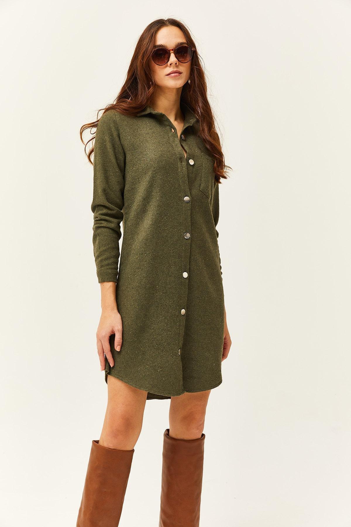 Khaki Cachet Shirt Dress, , large image number 3