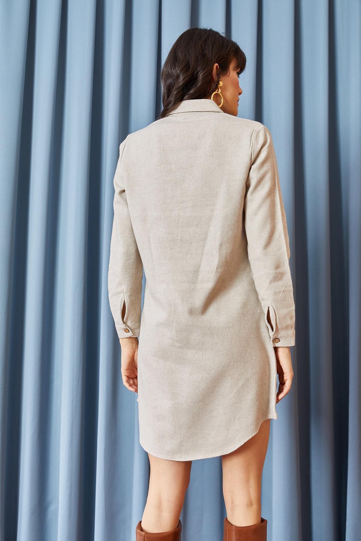 Grey Shirt Dress, , large image number 3
