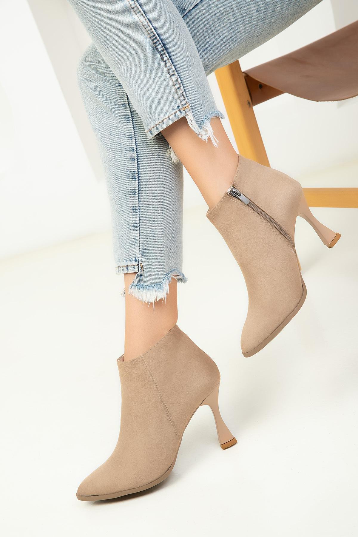 Beige Suede Boots, C101_2875, large image number 0