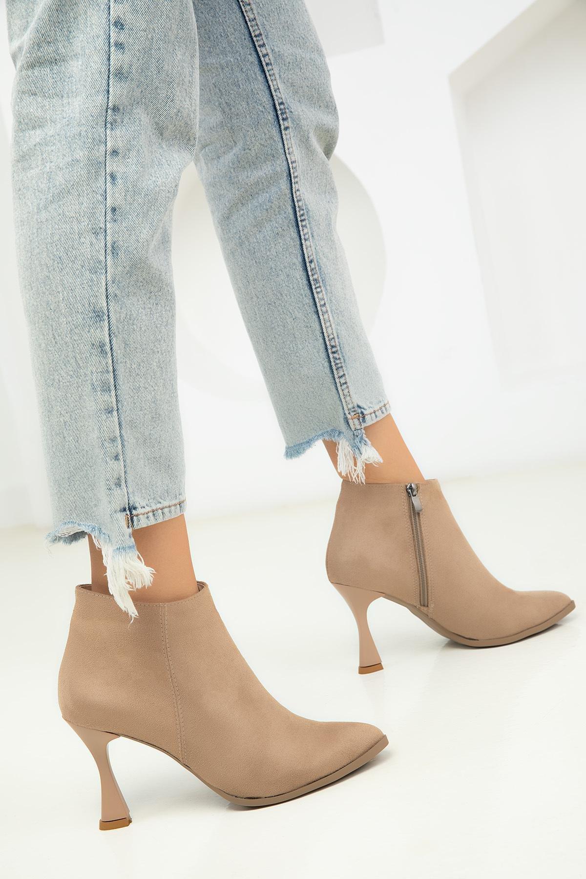 Beige Suede Boots, C101_2875, large image number 2