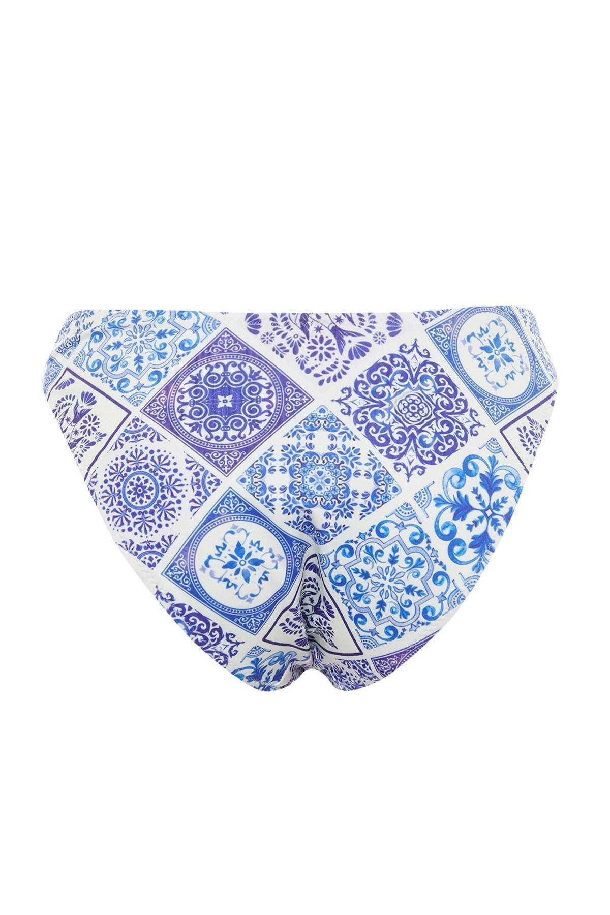 Blue Patterned Bikini Bottoms, , large image number 6