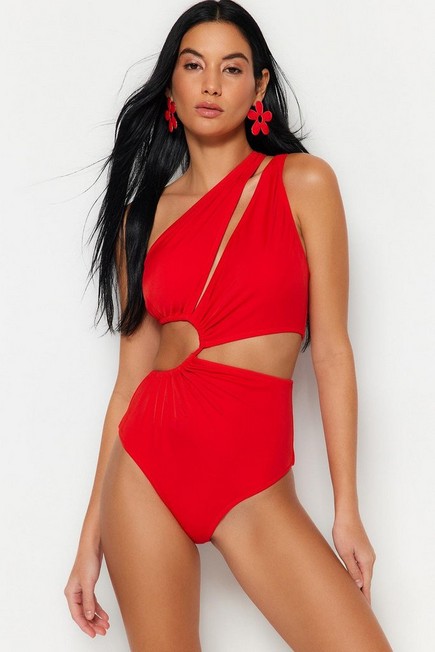 Trendyol - Red Fitted Swimsuit