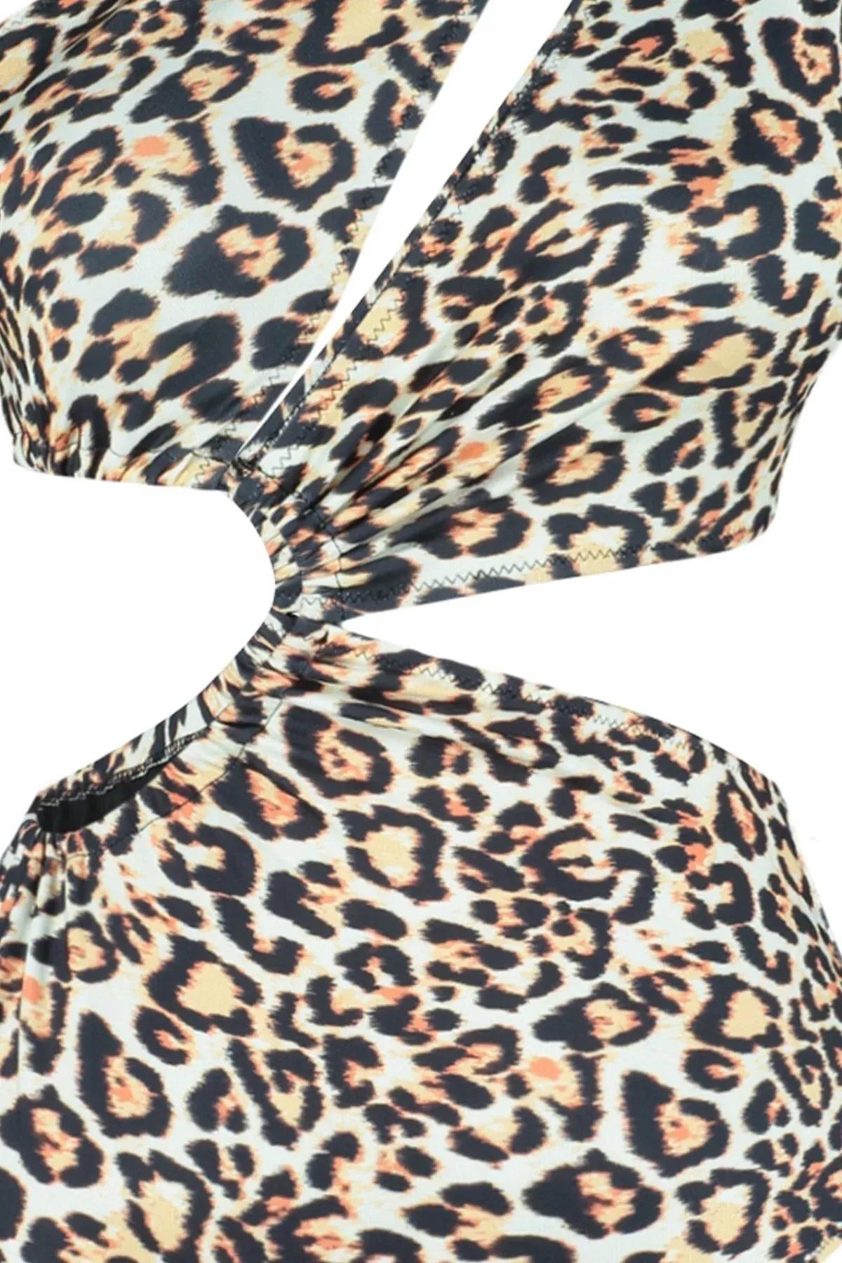 بدلة سباحة بنقشة جلد الحيوانات، ألوان متعددة, Multicolor, large image number 6