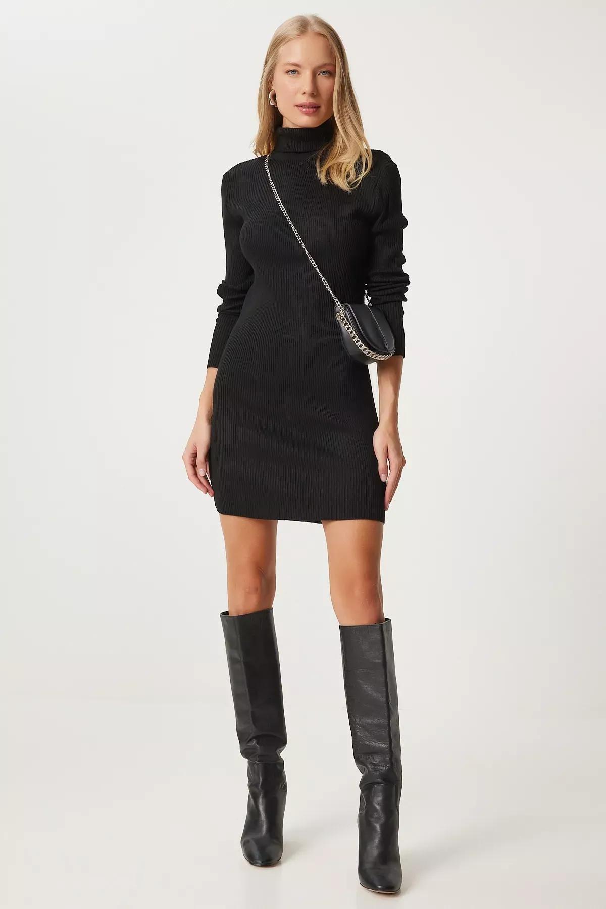 Black Pullover Dress, BLACK, large image number 0