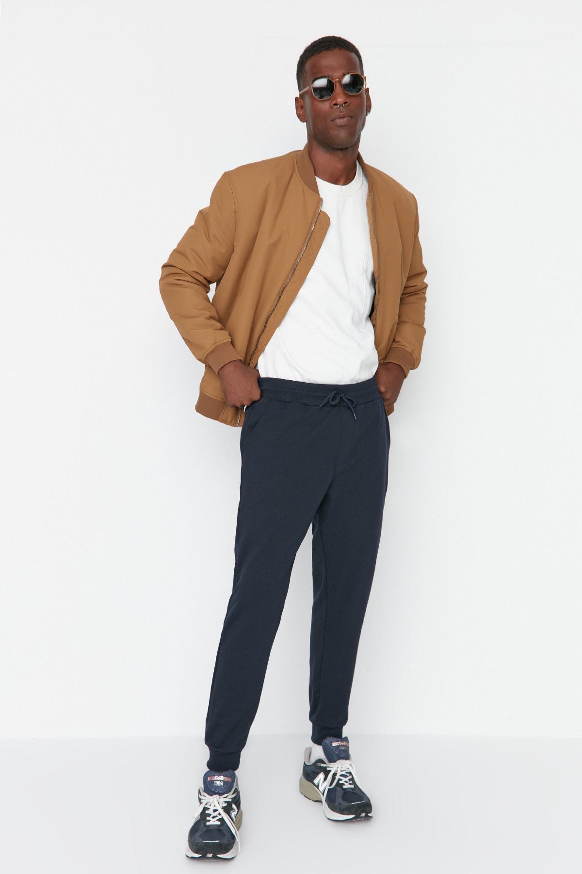 Navy Joggers Sweatpants, Dark blue, medium