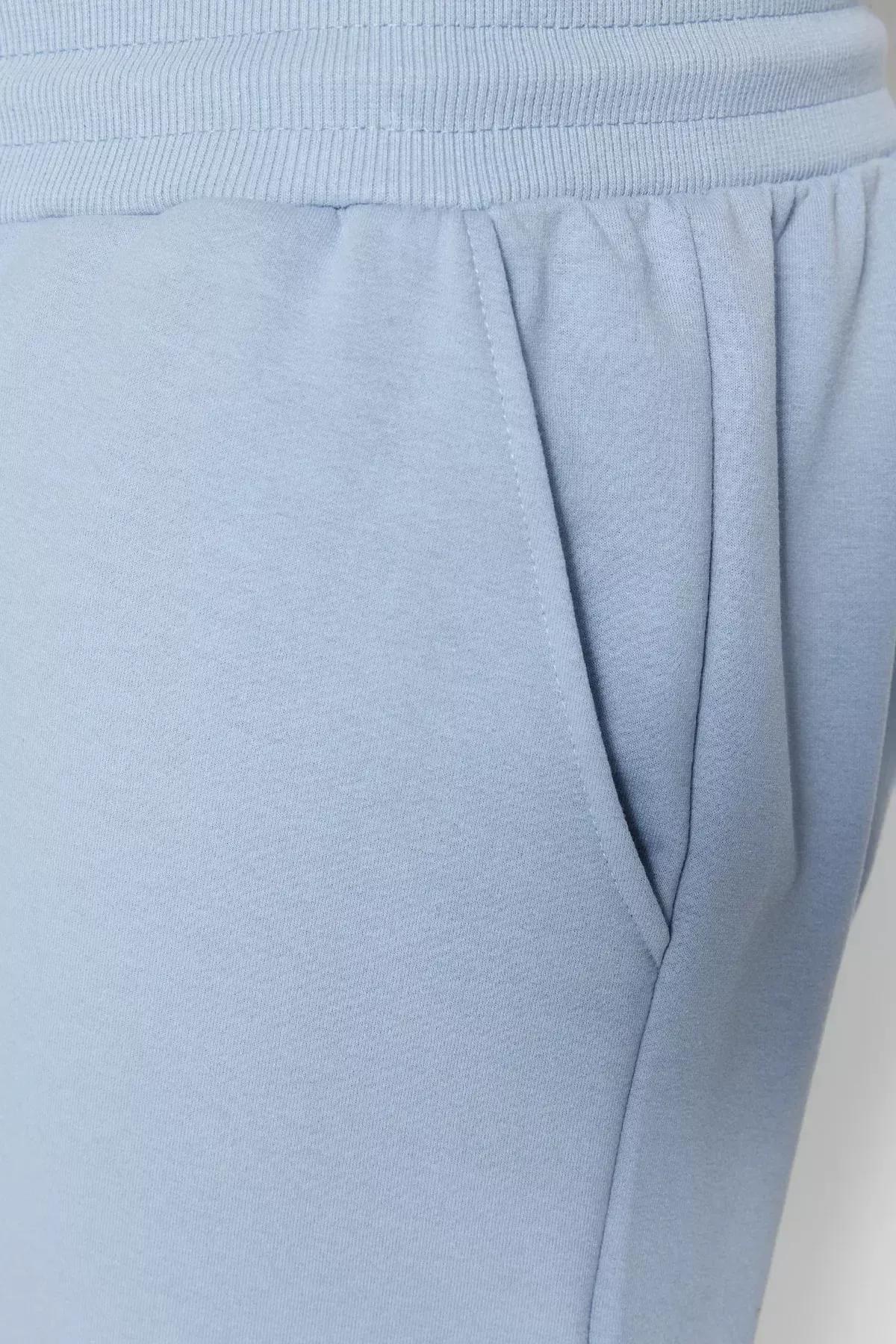 Blue Joggers Mid Waist Sweatpants, Blue, large image number 6