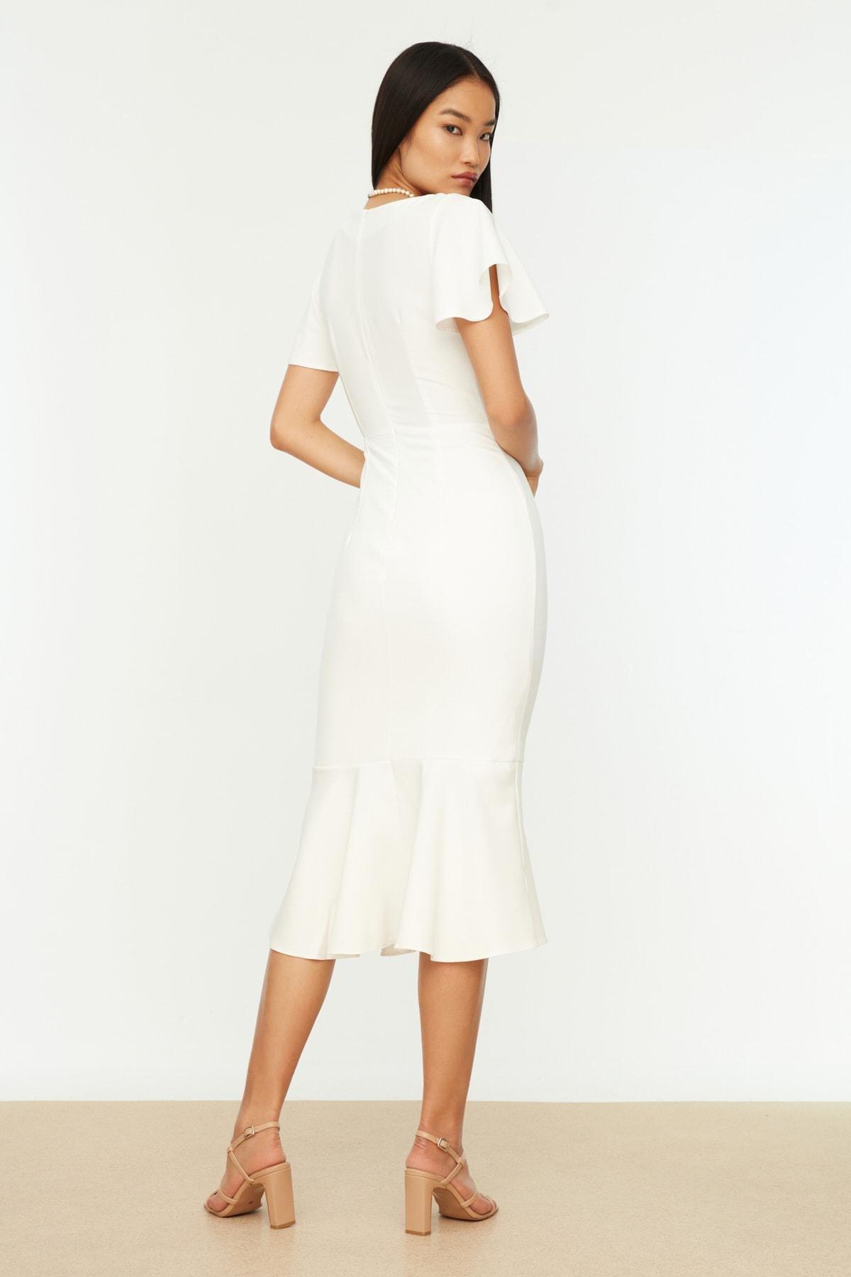 White A-Line Dress, , large image number 6