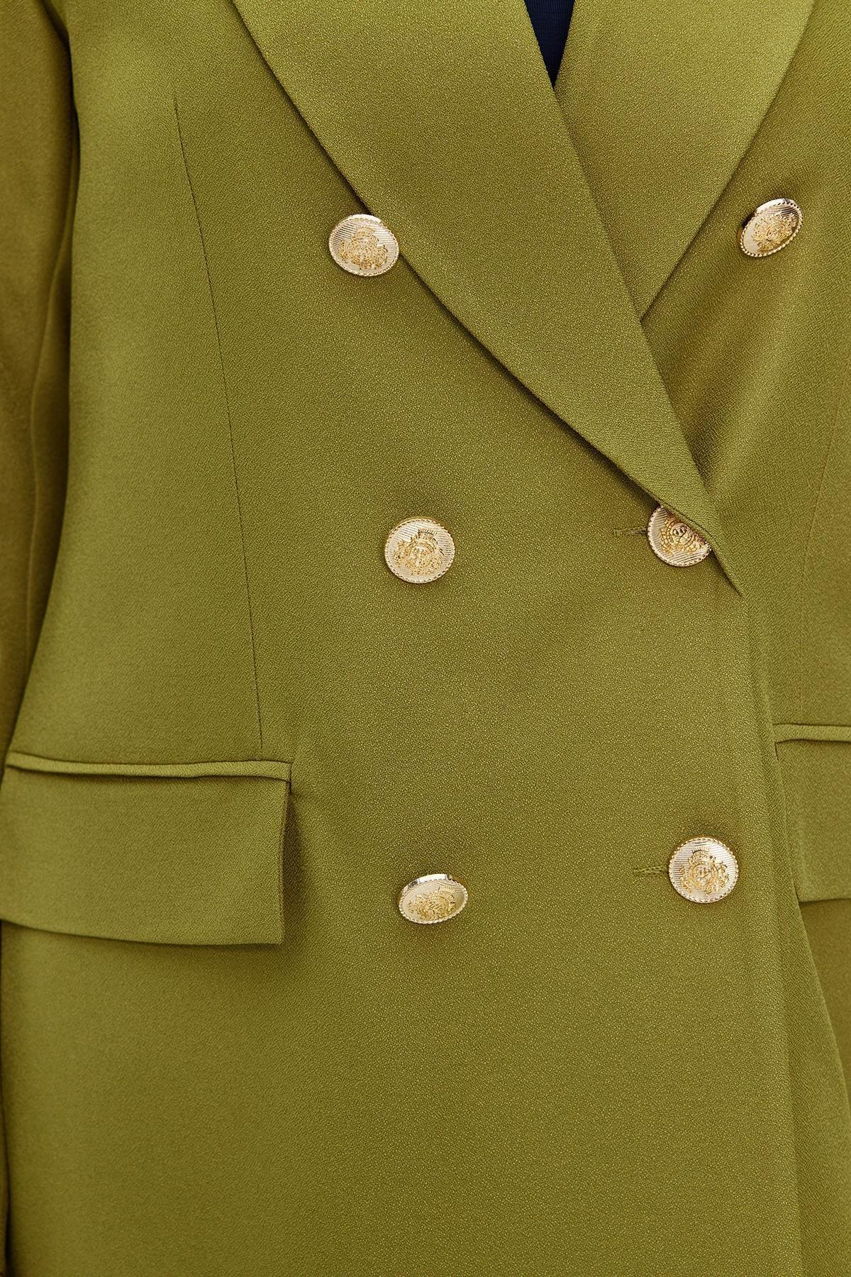 Khaki Oversized Blazer Jacket, , large image number 4